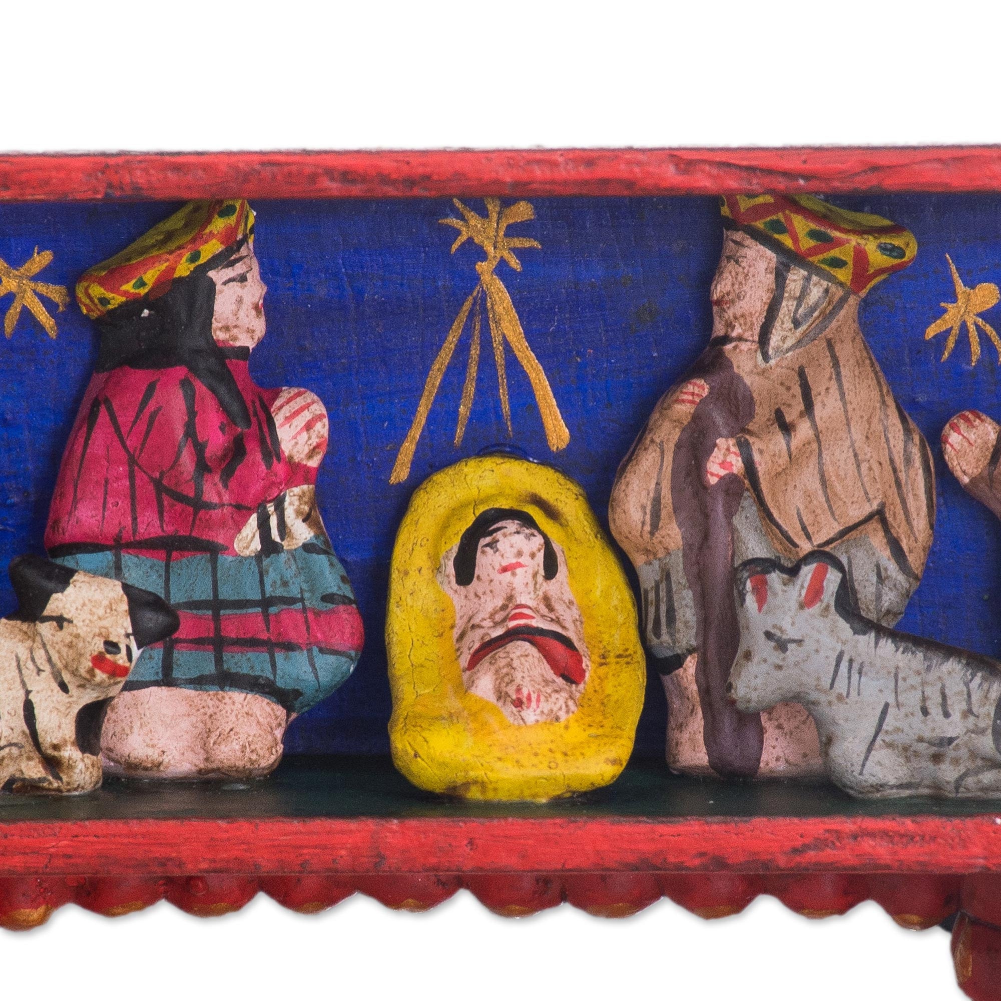 Premium Andean Retablo Mirror: Fiesta in My Homeland