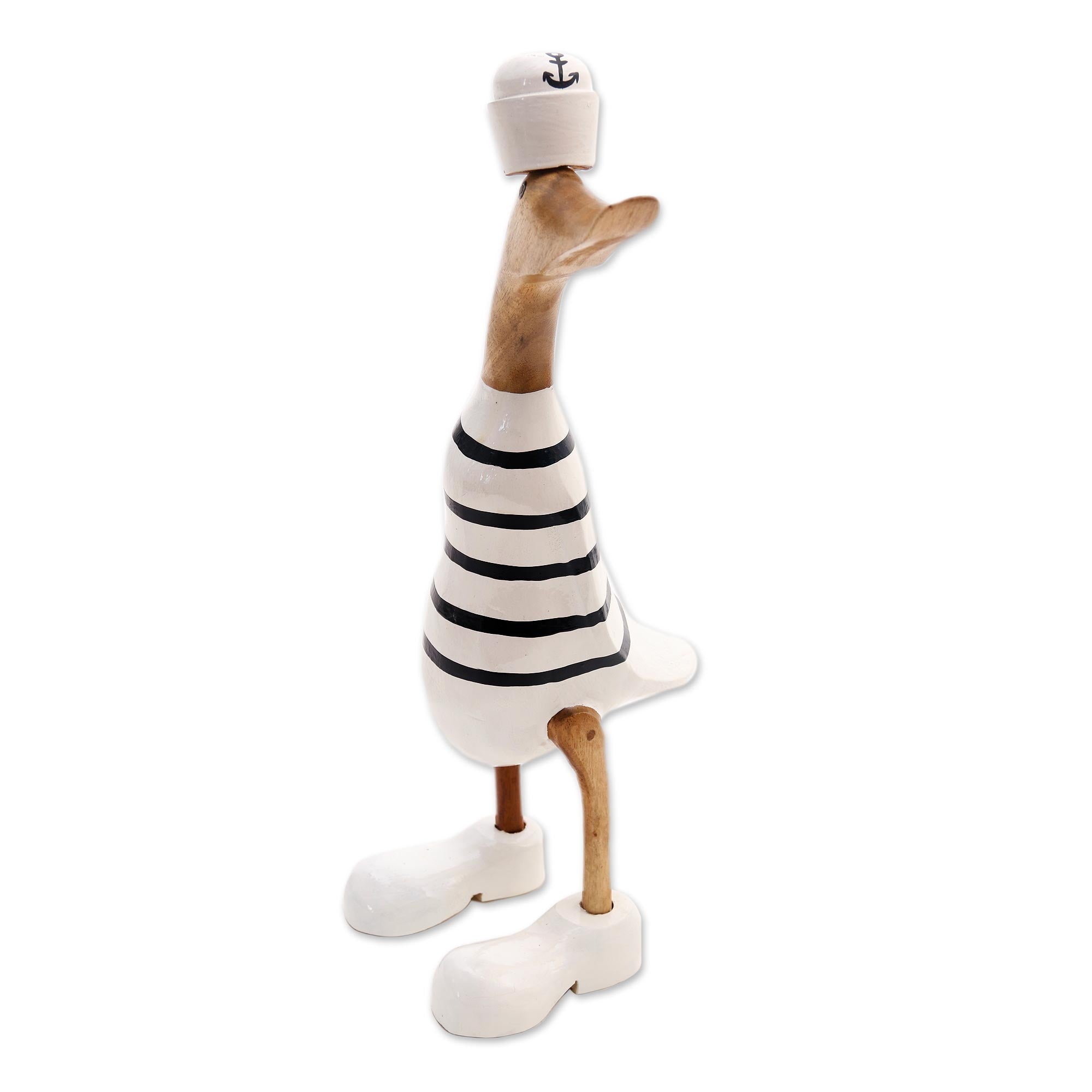 Premium Sailor Duck Sculpture - Handcrafted Acacia Wood & Bamboo Root Art from Bali