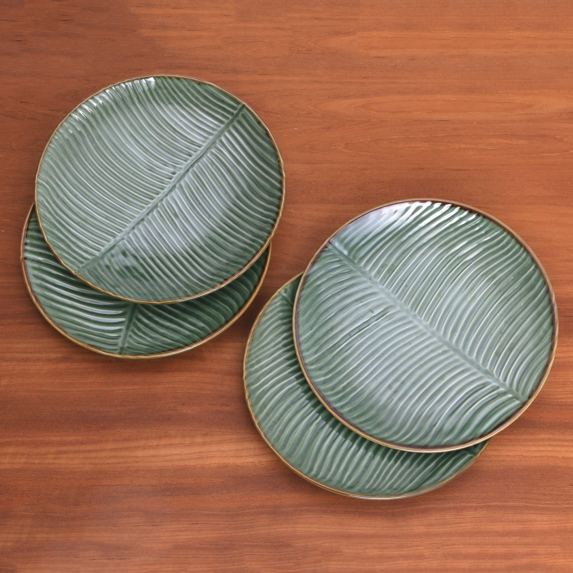 Premium Banana Vibes Ceramic Dessert Plates Set – Tropical Elegance from Bali