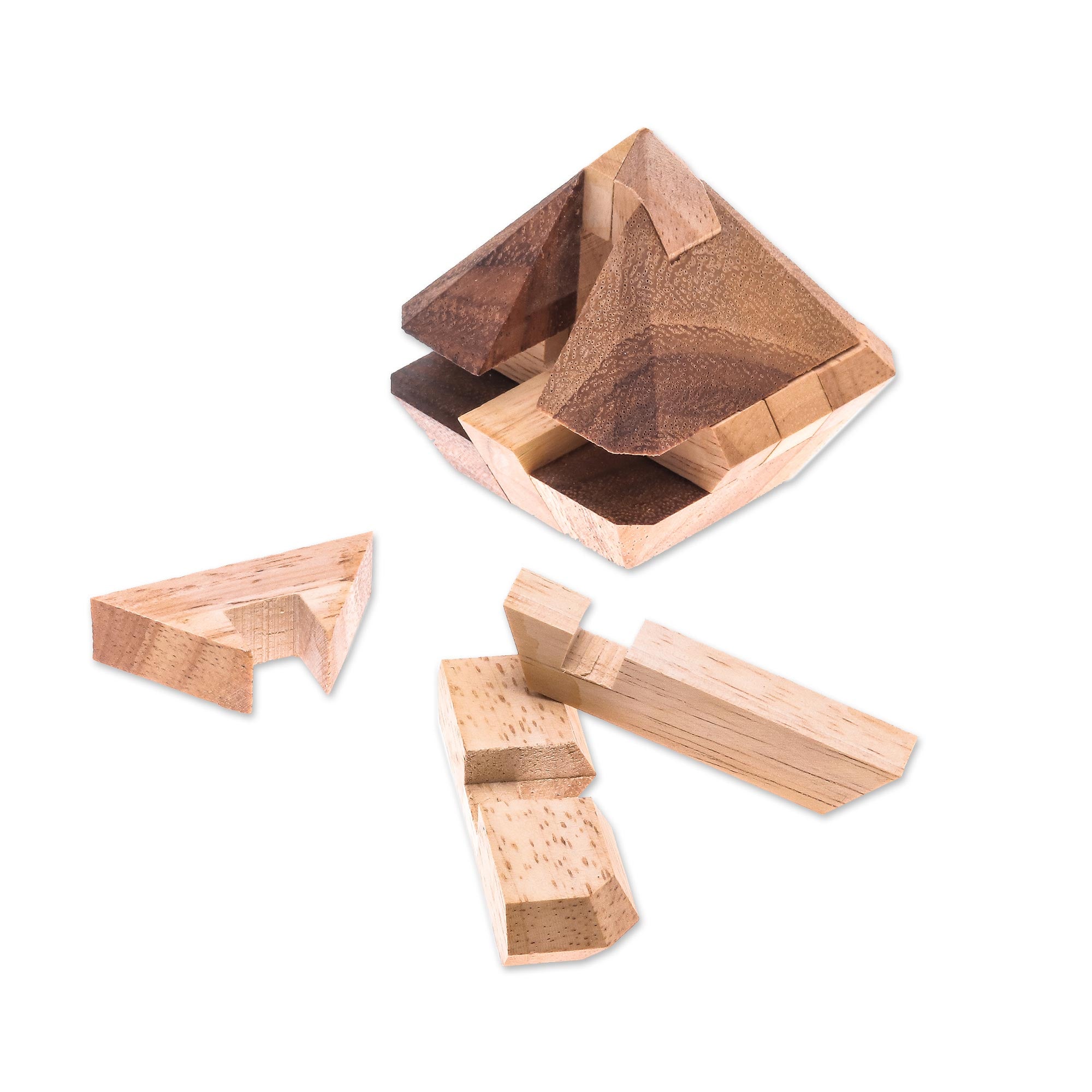 Premium Diamond-Shaped Raintree Wood Puzzle - Handcrafted in Thailand