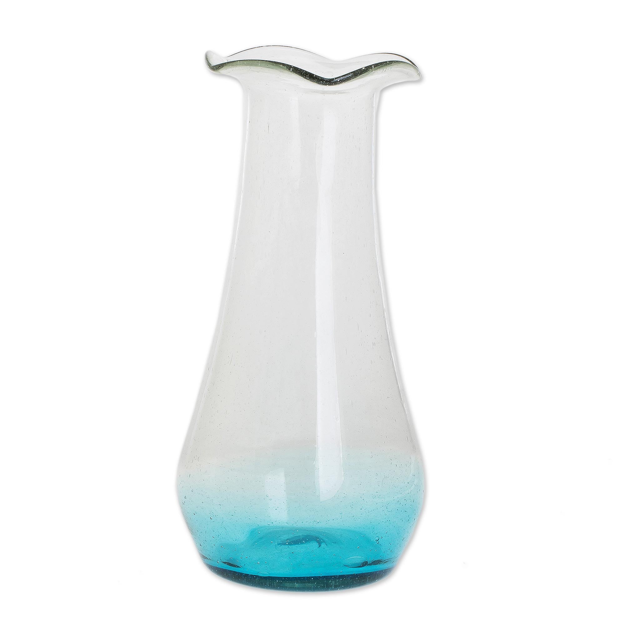 Premium Handblown Recycled Glass Vase - Glistening Sea Design