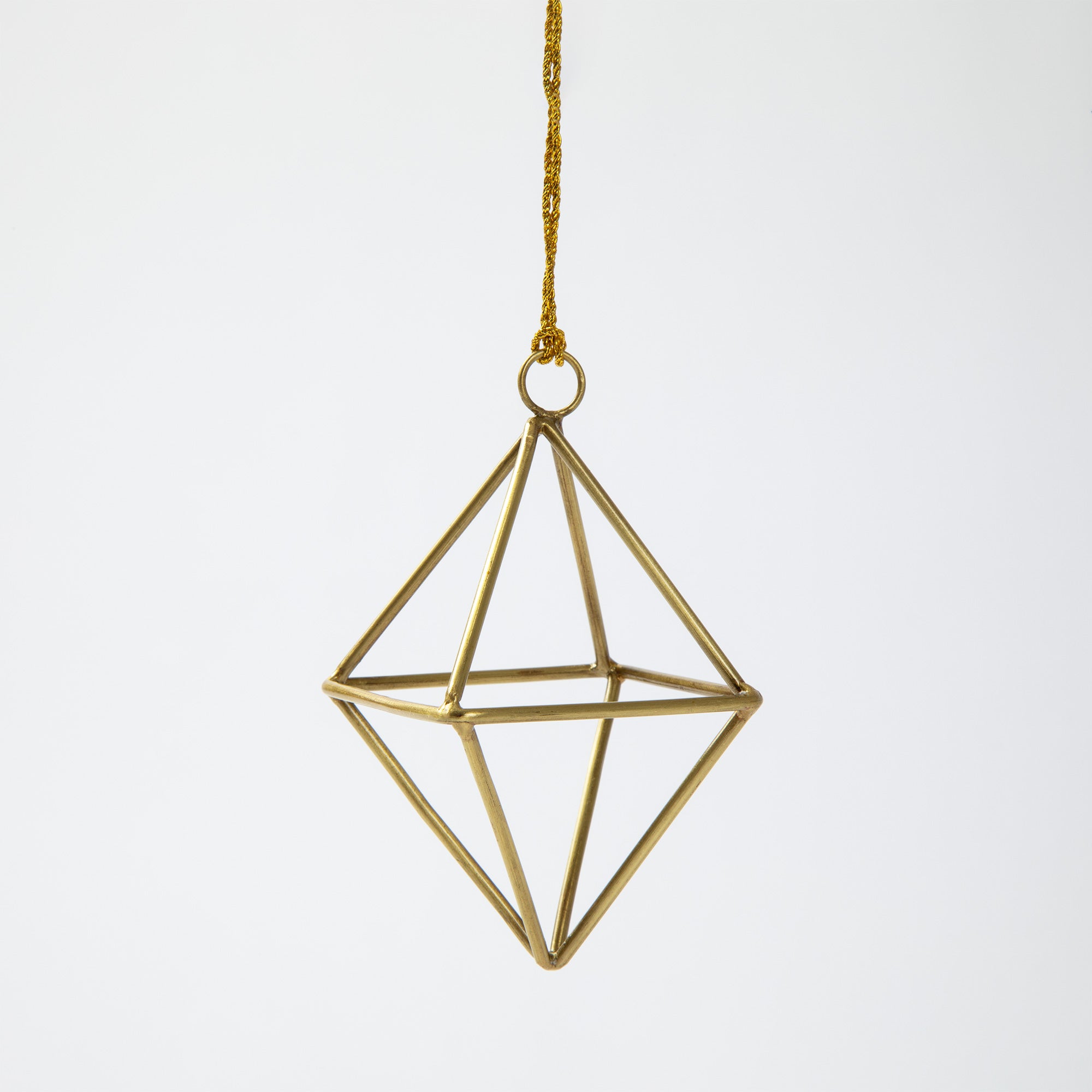 Premium Origami Diamond Terrarium Ornament - Handcrafted Brass Elegance