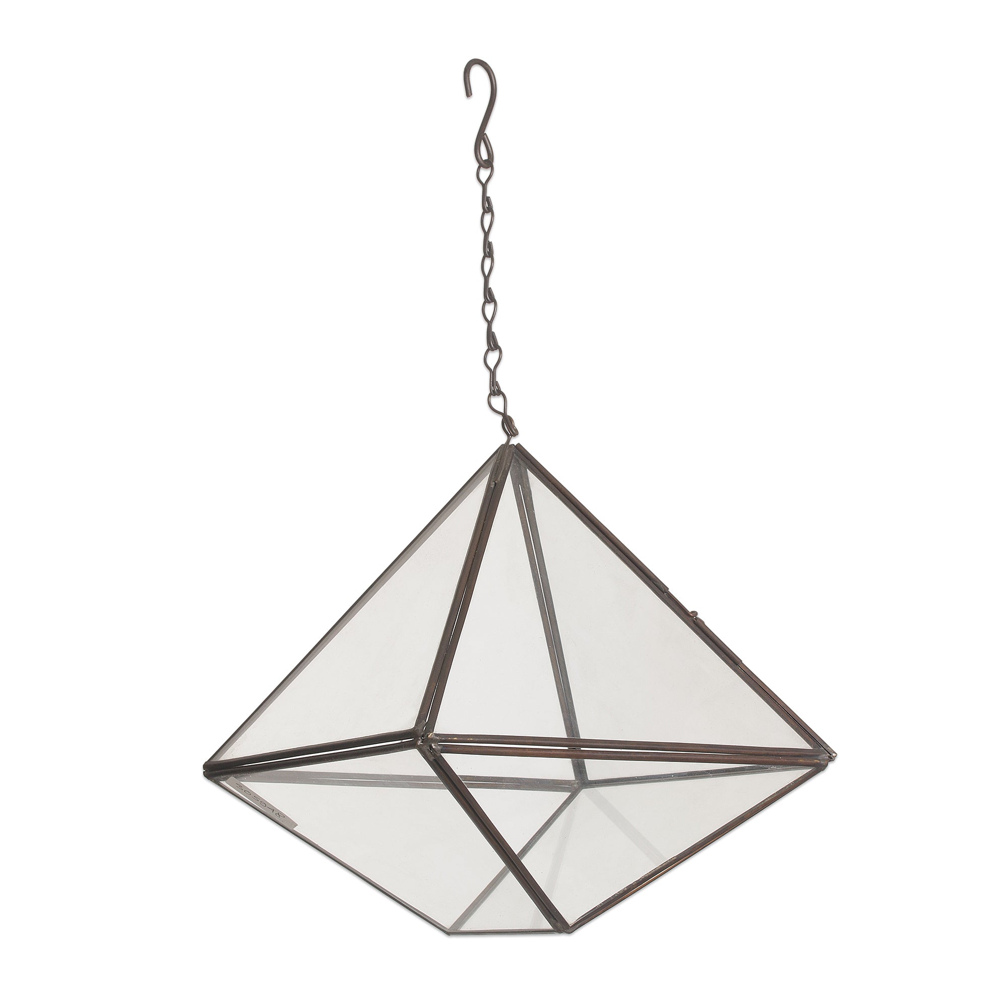 Premium Geometric Glass Hanging Terrarium – Handmade in Indonesia