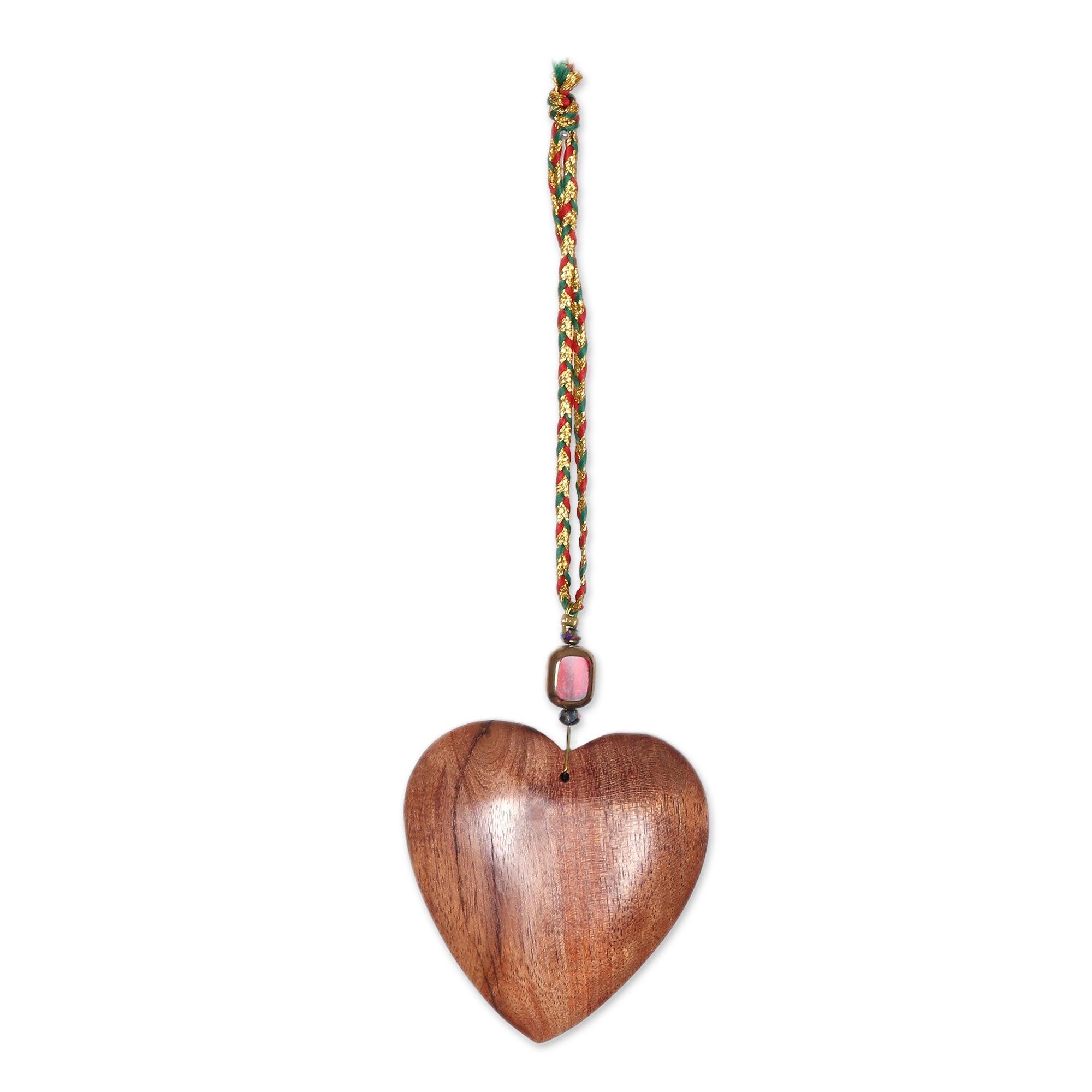 Premium Hand-Carved Hearts of Joy Wood Ornaments (Set of 6)