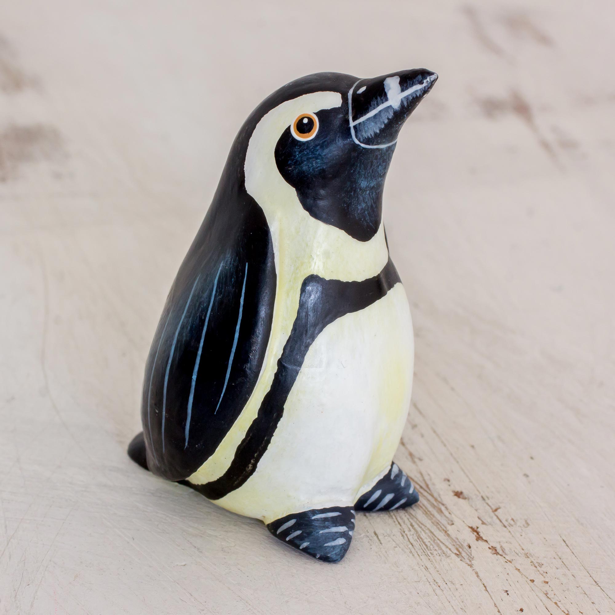 Premium Handcrafted African Penguin Ceramic Figurine - Unique Home & Garden Decor
