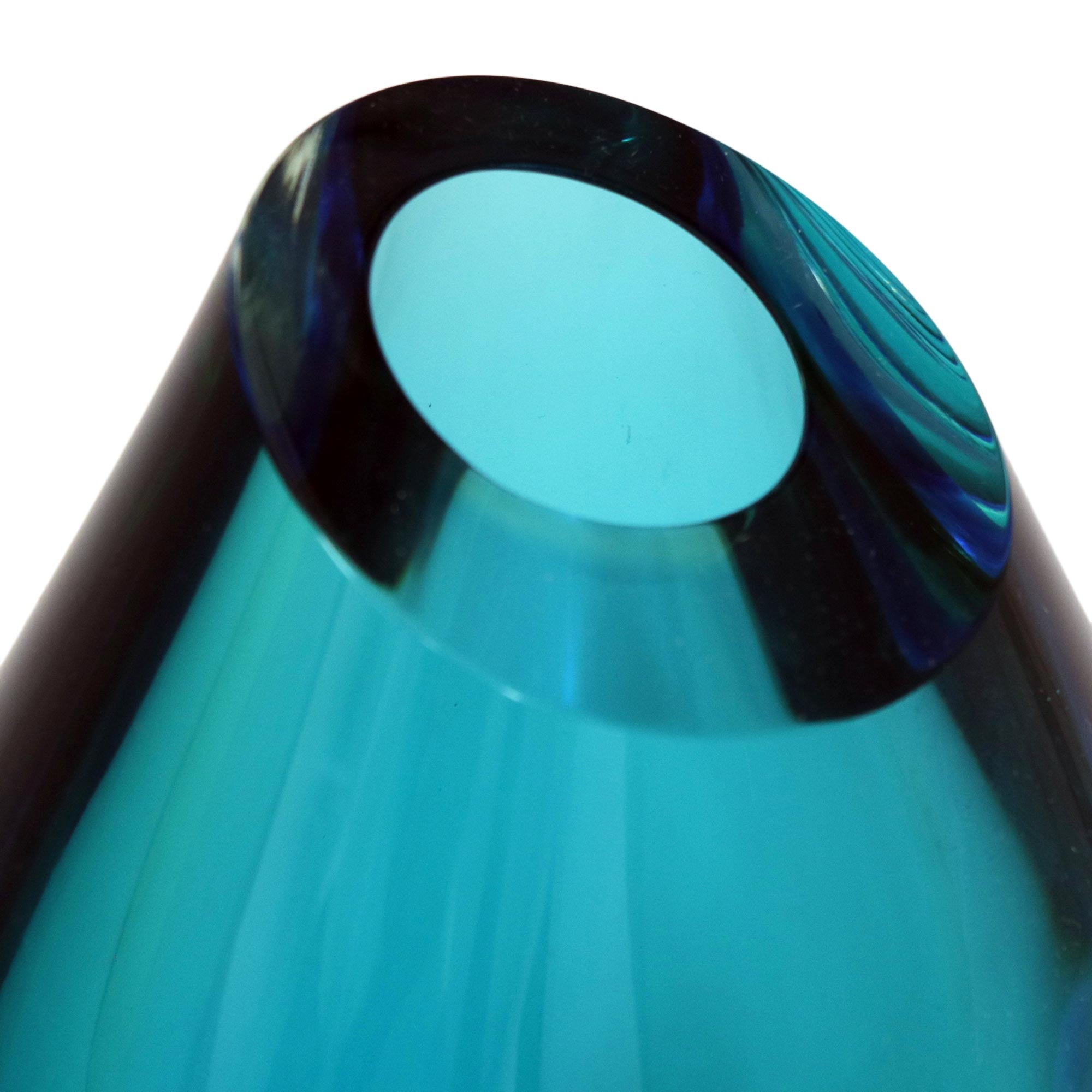 Premium Ocean Sigh 9.5 Inch Turquoise Murano Inspired Handblown Art Glass Vase - Ultimate Home Decor Upgrade