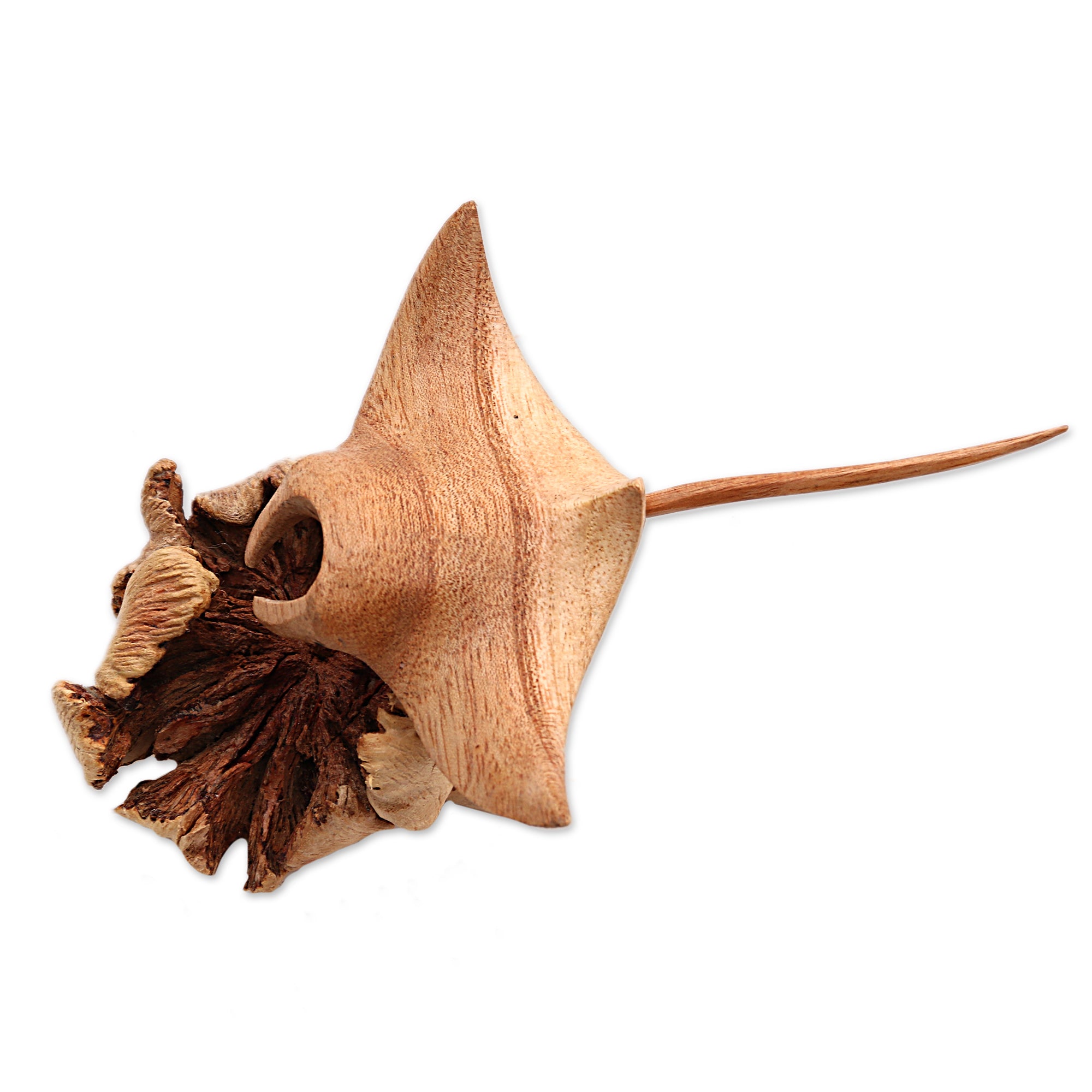Premium Hand-Carved Manta Ray Figurine - Calm Ocean Art from Bali