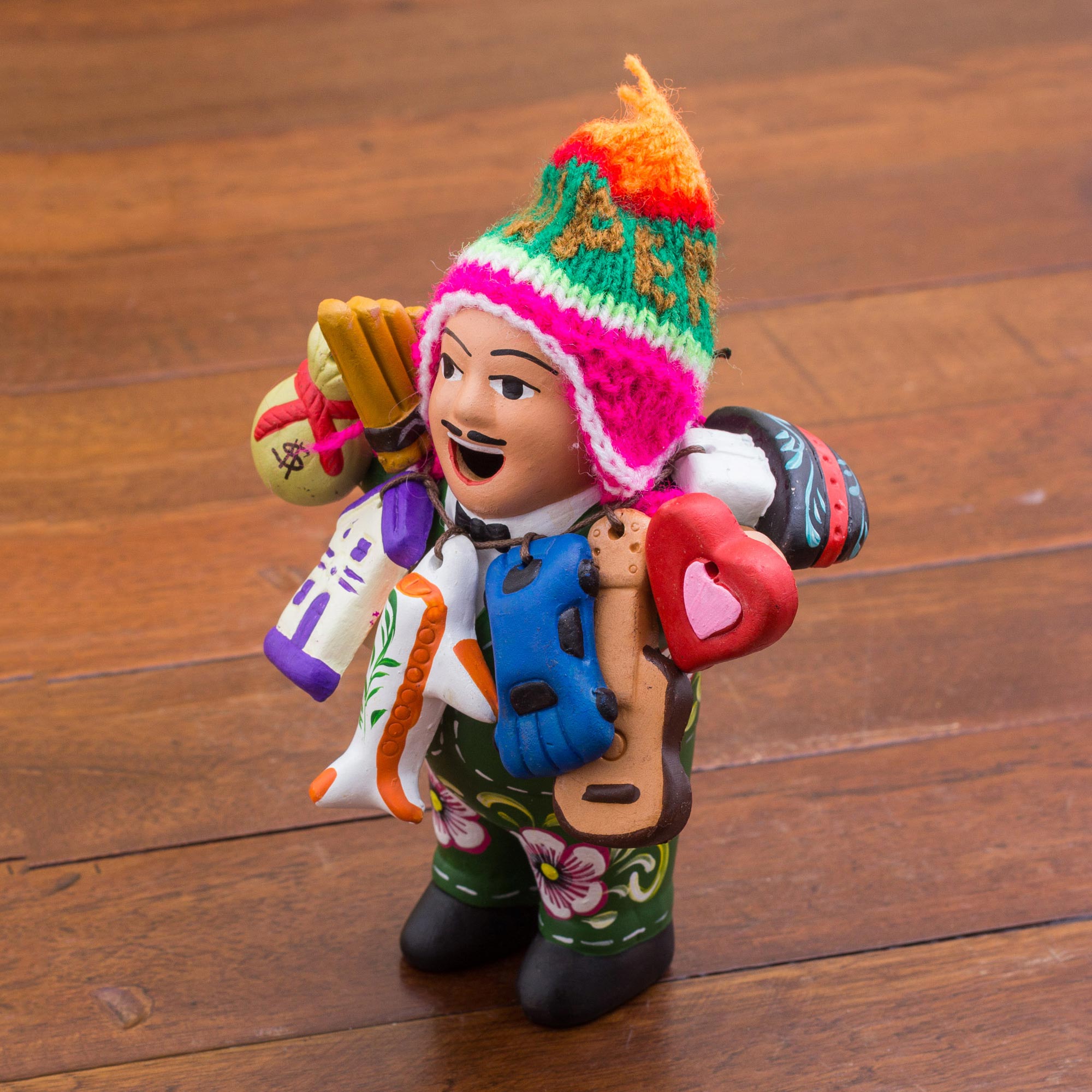 Premium Ekeko Ceramic Sculpture - Handcrafted Latin Good Fortune