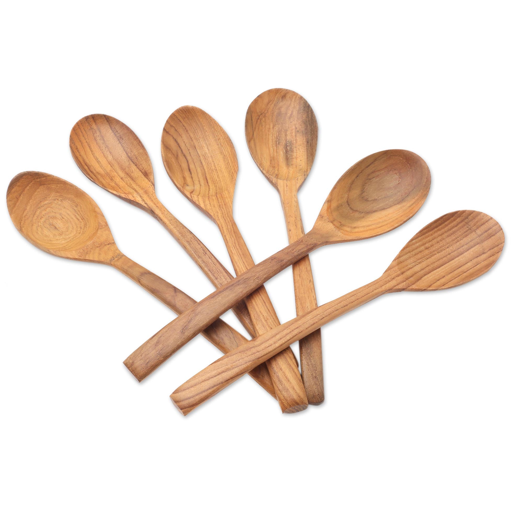 Premium Handcrafted Teak Wood Spoon Set - Ultimate Kitchen Upgrade (Set of 6)