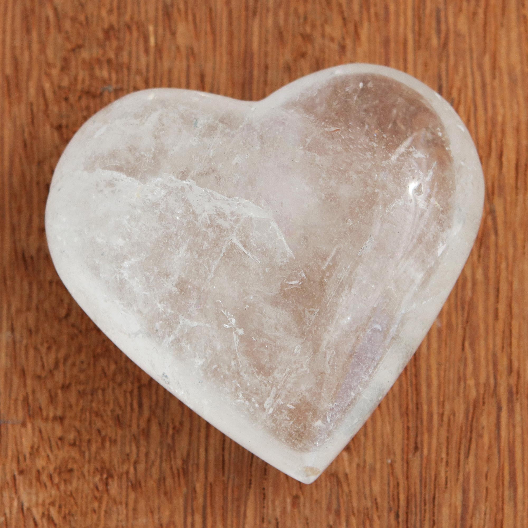 Premium Clear Crystal Quartz Heart Sculpture - Ultimate Balance & Serenity