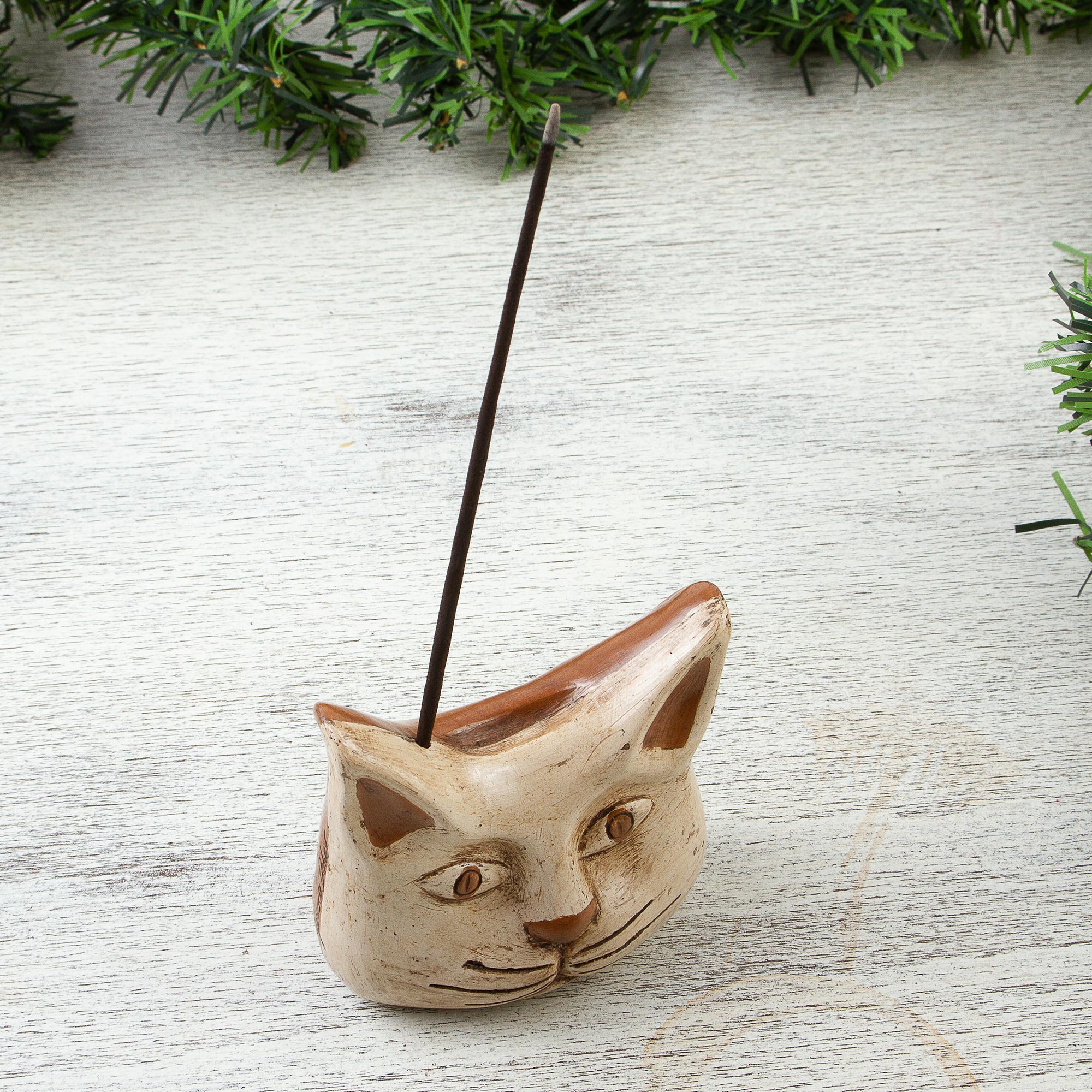 Premium Owl & Cat Burnished Clay Incense Holder – Handcrafted in Mexico