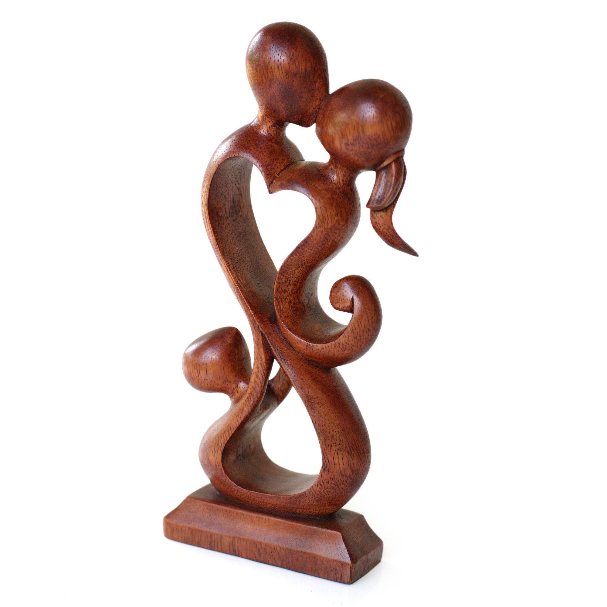 Premium Family Harmony Suar Wood Sculpture - Handcrafted Art Piece
