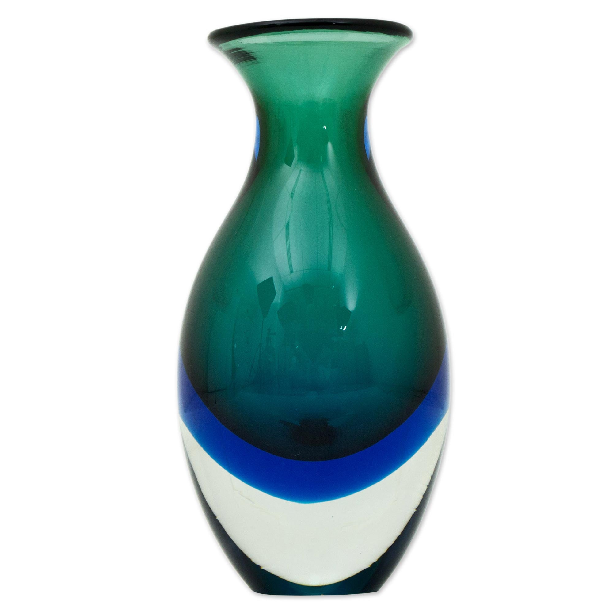Premium Rain Drop Brazilian Art Glass Vase - Hand Blown Murano Inspired Elegance