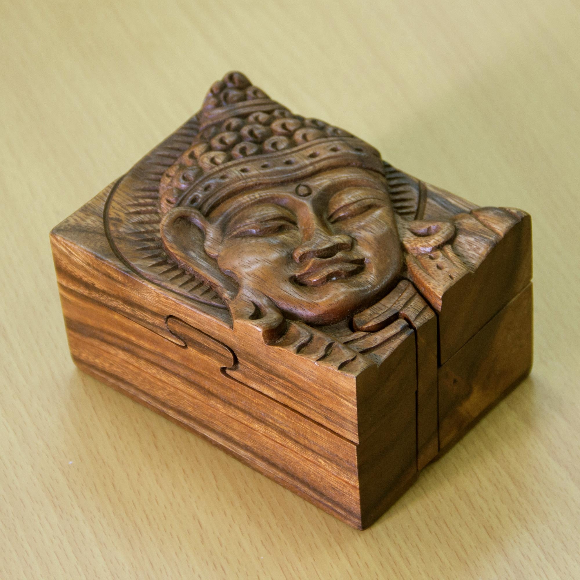 Premium Glorious Buddha Wood Puzzle Box - Handcrafted Eco-Friendly Art