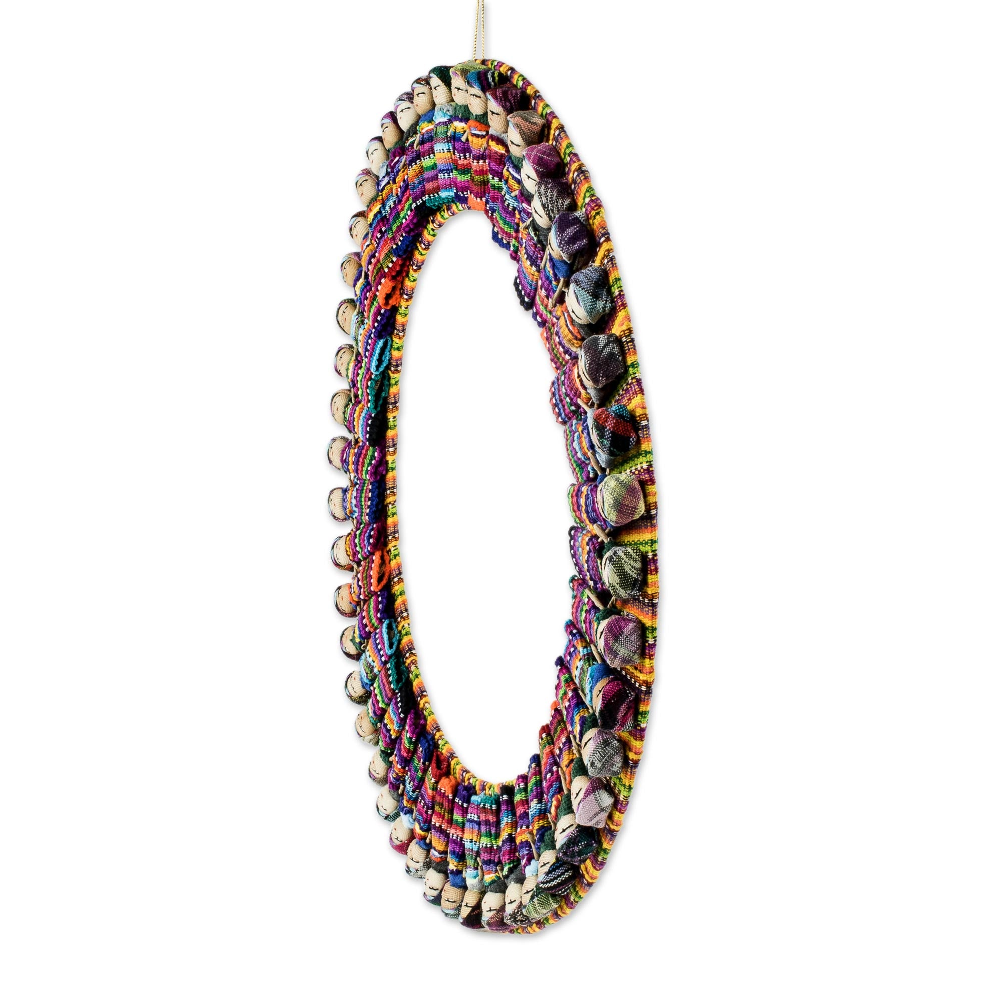 Premium Handcrafted Worry Doll Wreath - Colorful Heritage Design