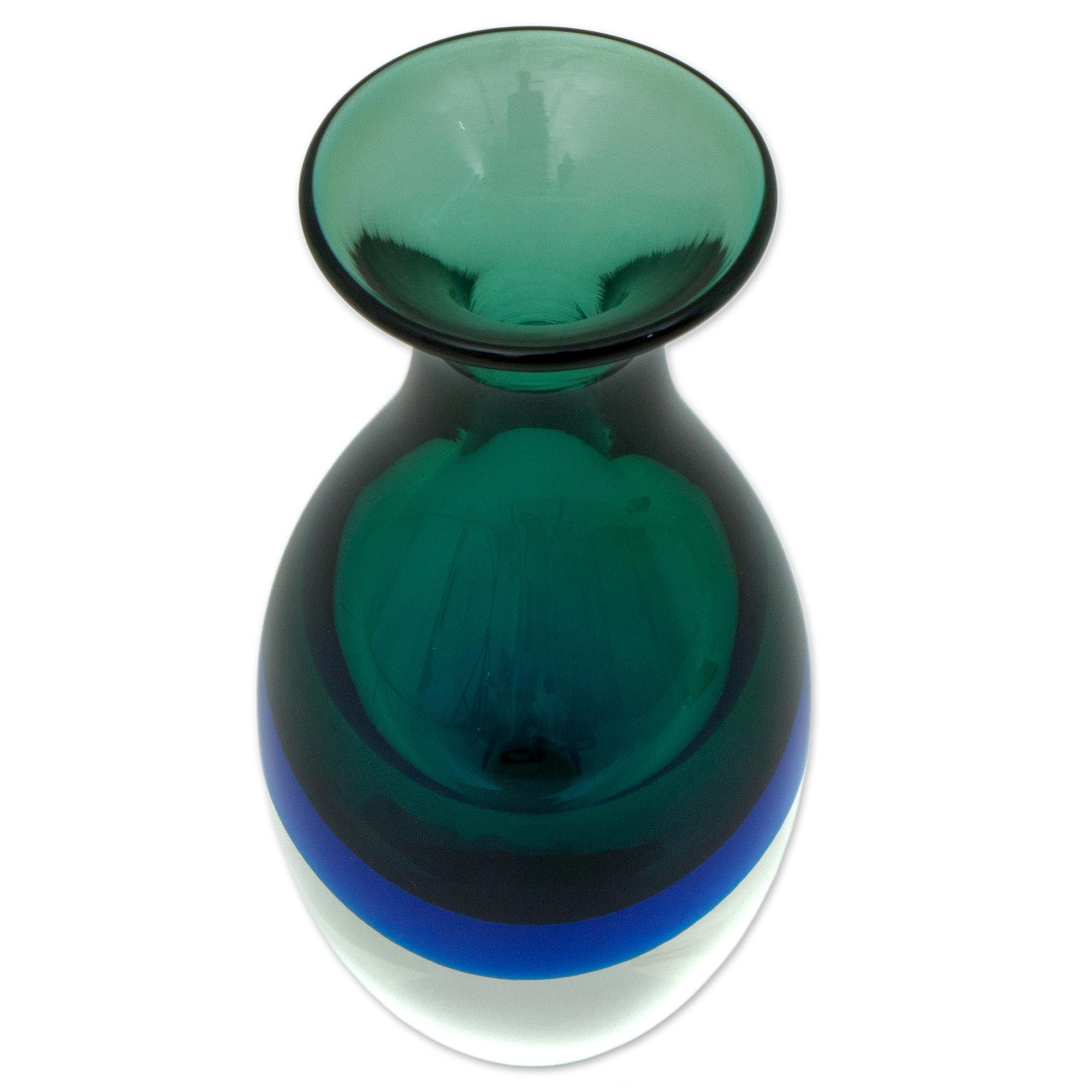 Premium Rain Drop Brazilian Art Glass Vase - Hand Blown Murano Inspired Elegance