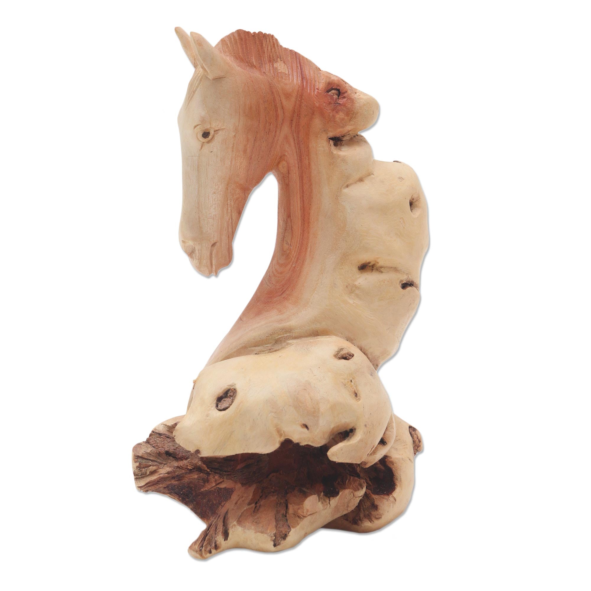 Premium Handcrafted Benalu Wood Horse Head Sculpture - Unique Art Piece