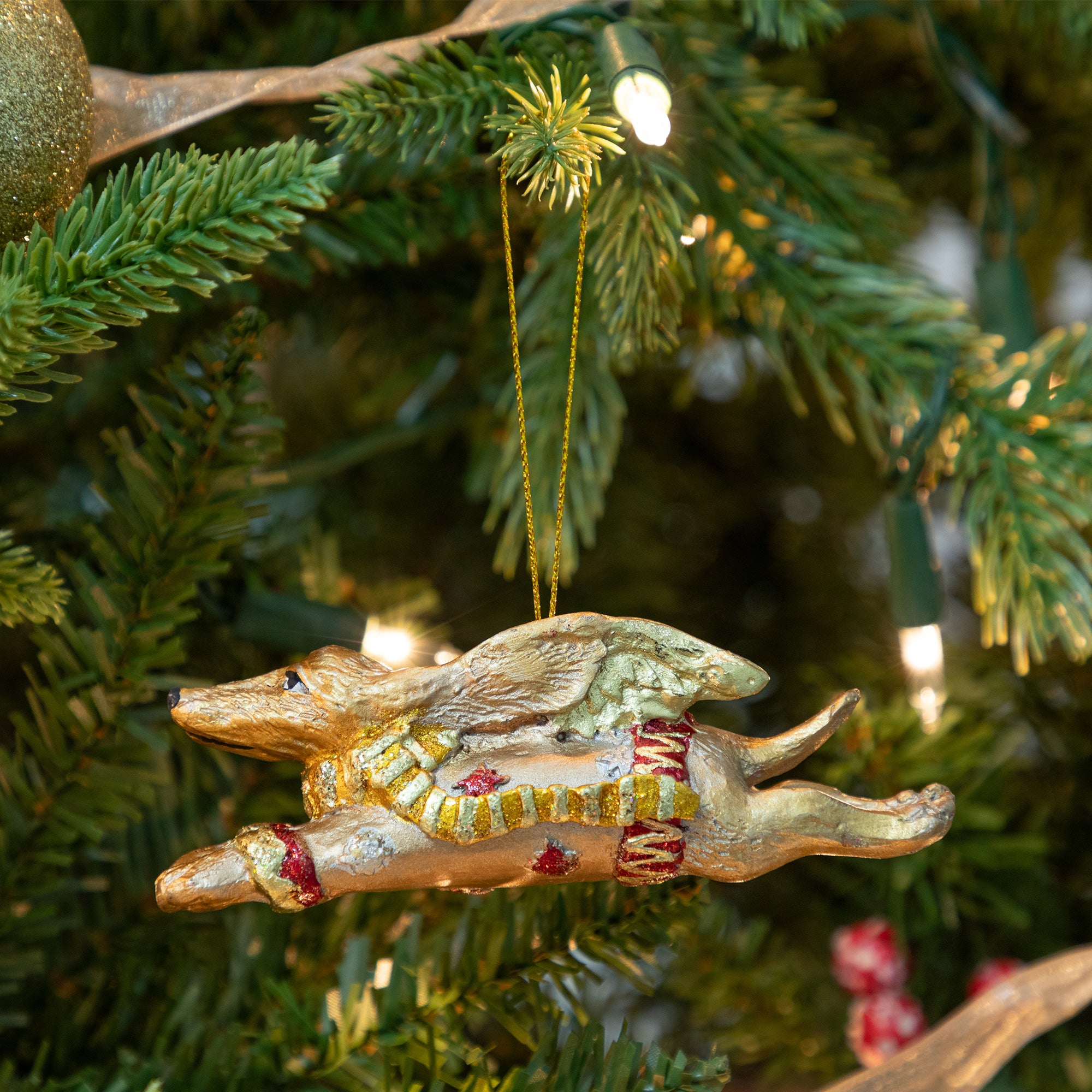 Premium Beaded Coppertini Angel Wing Dog Ornament