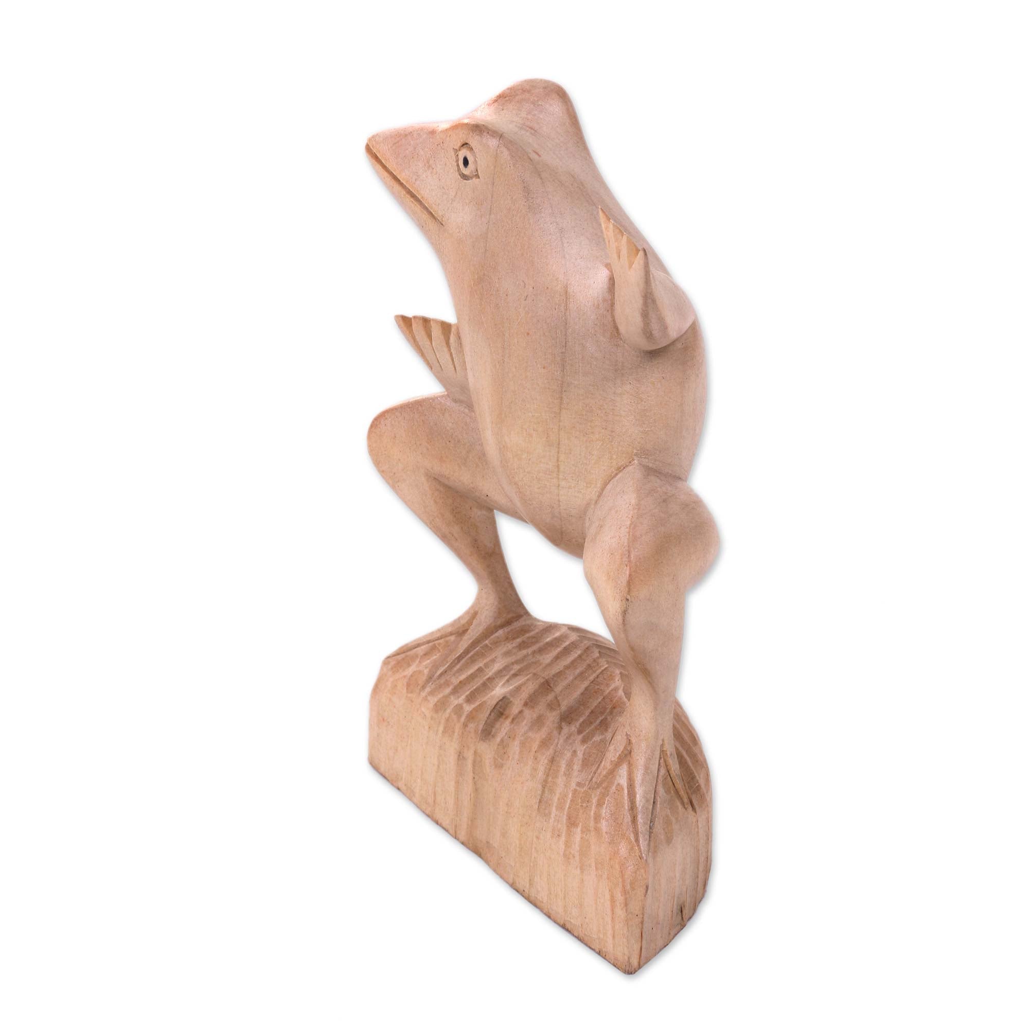 Premium Hand-Carved Balinese Dancing Frog Sculpture