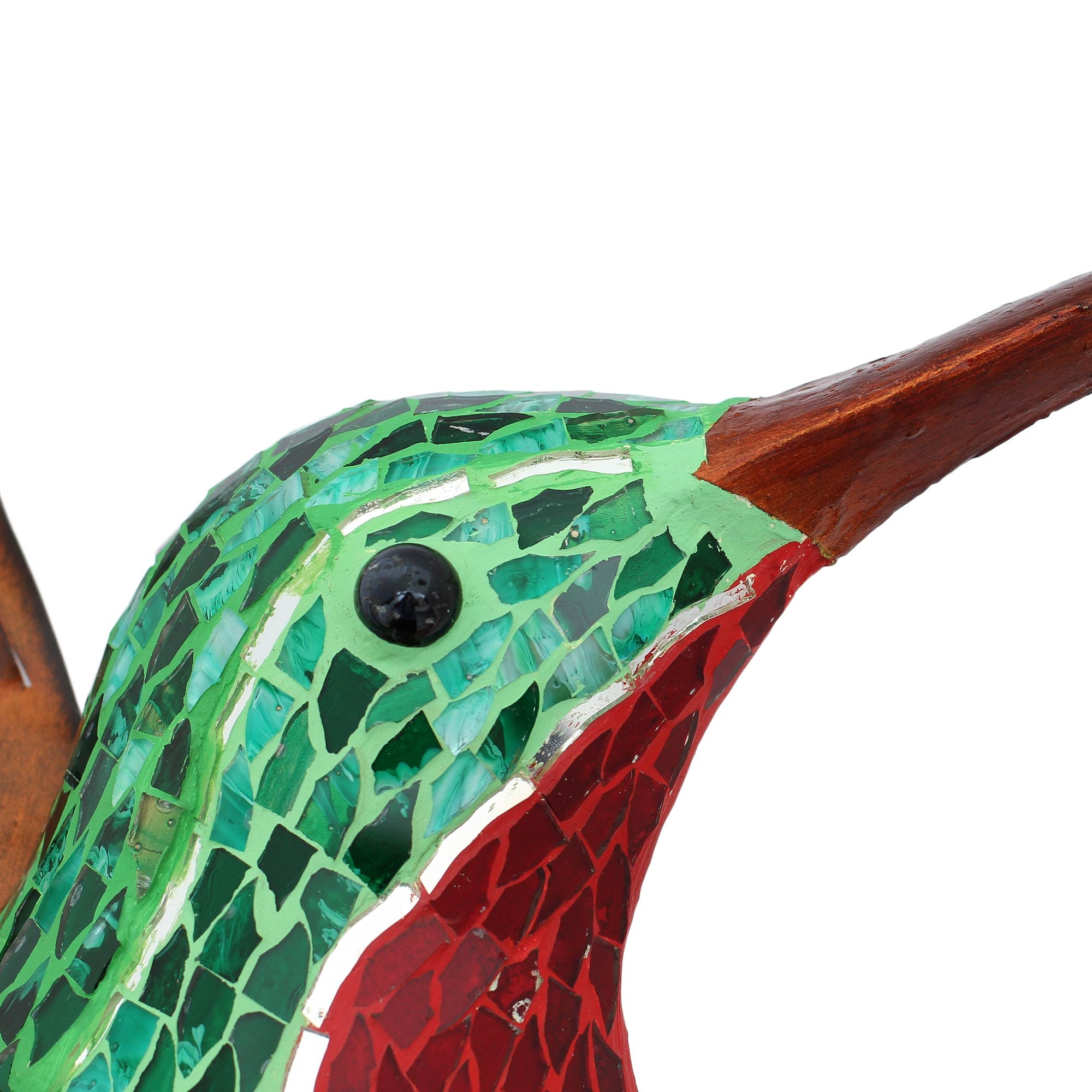 Premium Steel Wall Art - Green Hummingbird Sculpture