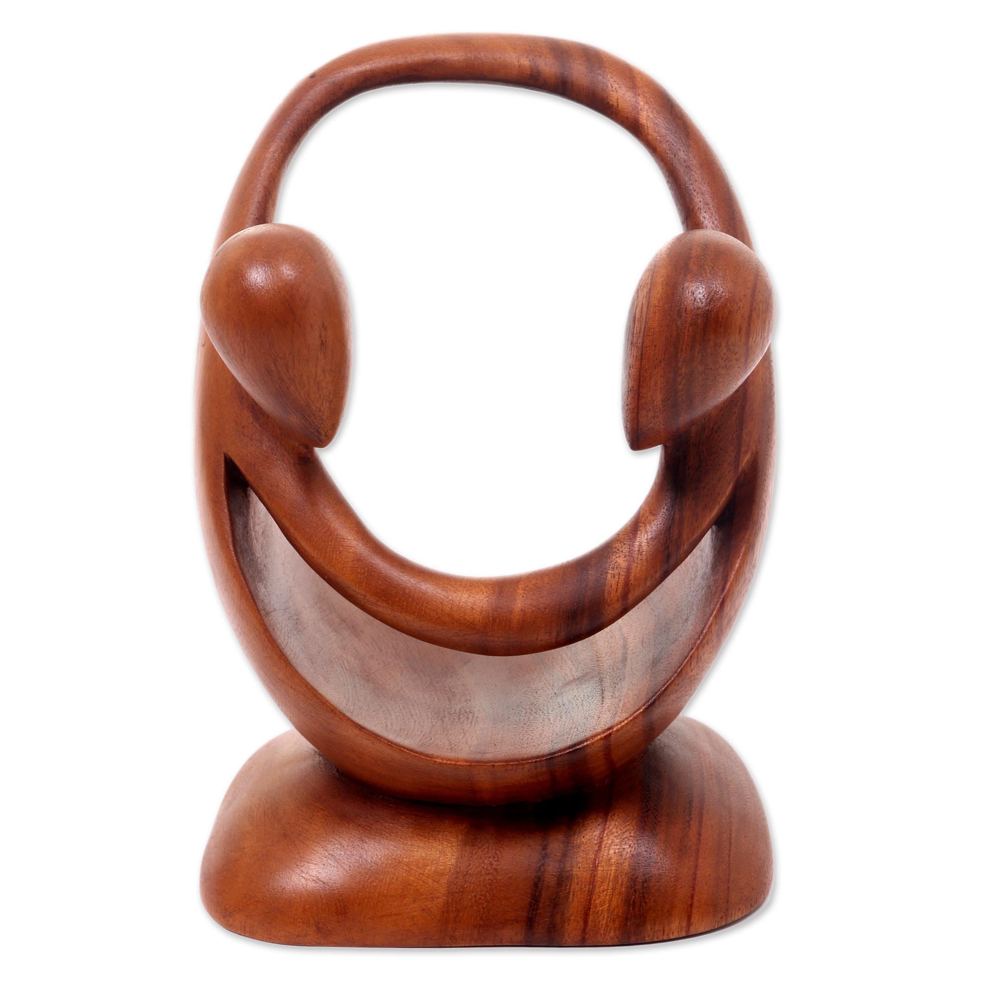 Premium Suar Wood 'Cycle of Love' Romantic Sculpture by Nyoman Karsa