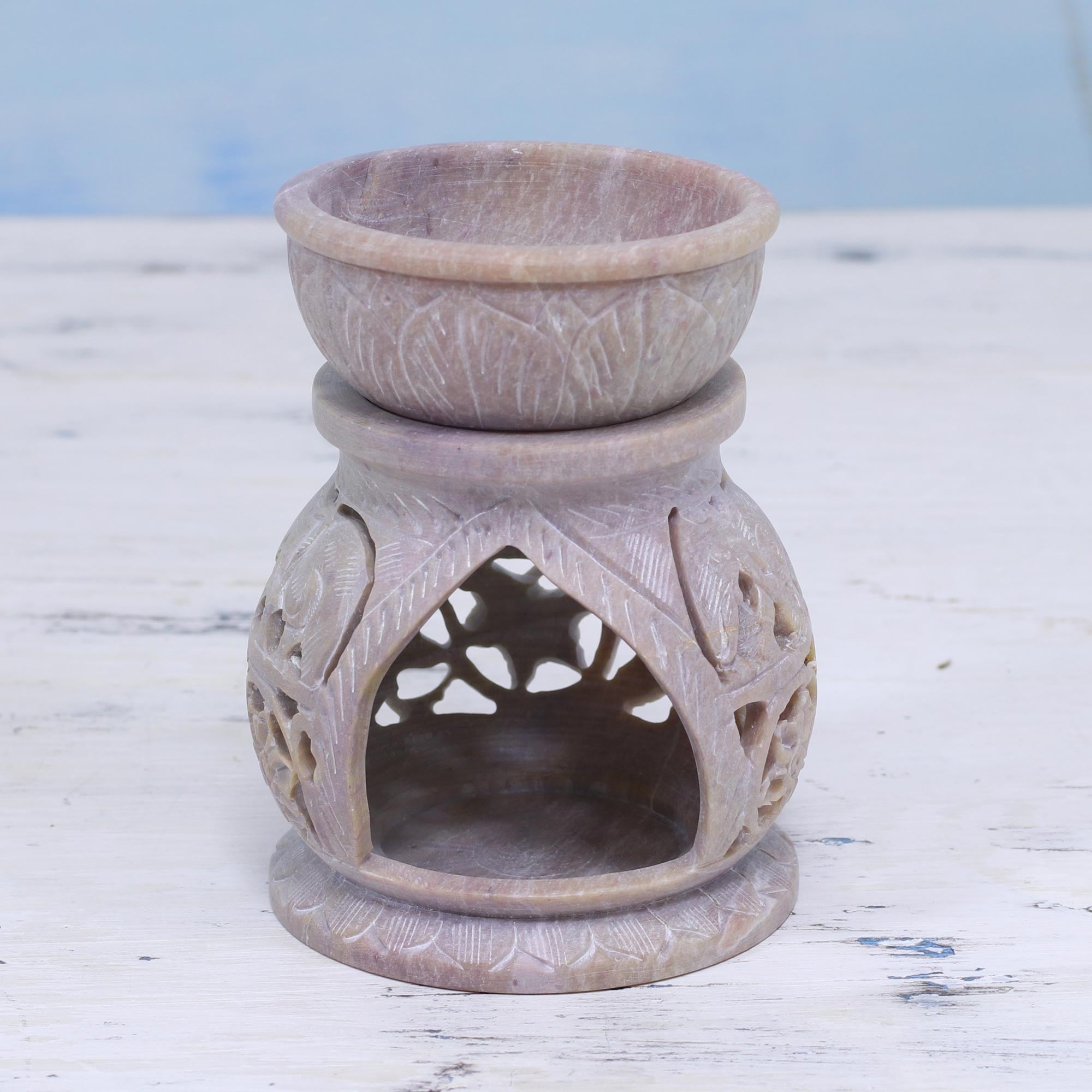 Premium Elephant Stroll Handcrafted Soapstone Oil Warmer – India’s Ultimate Aromatherapy Essential