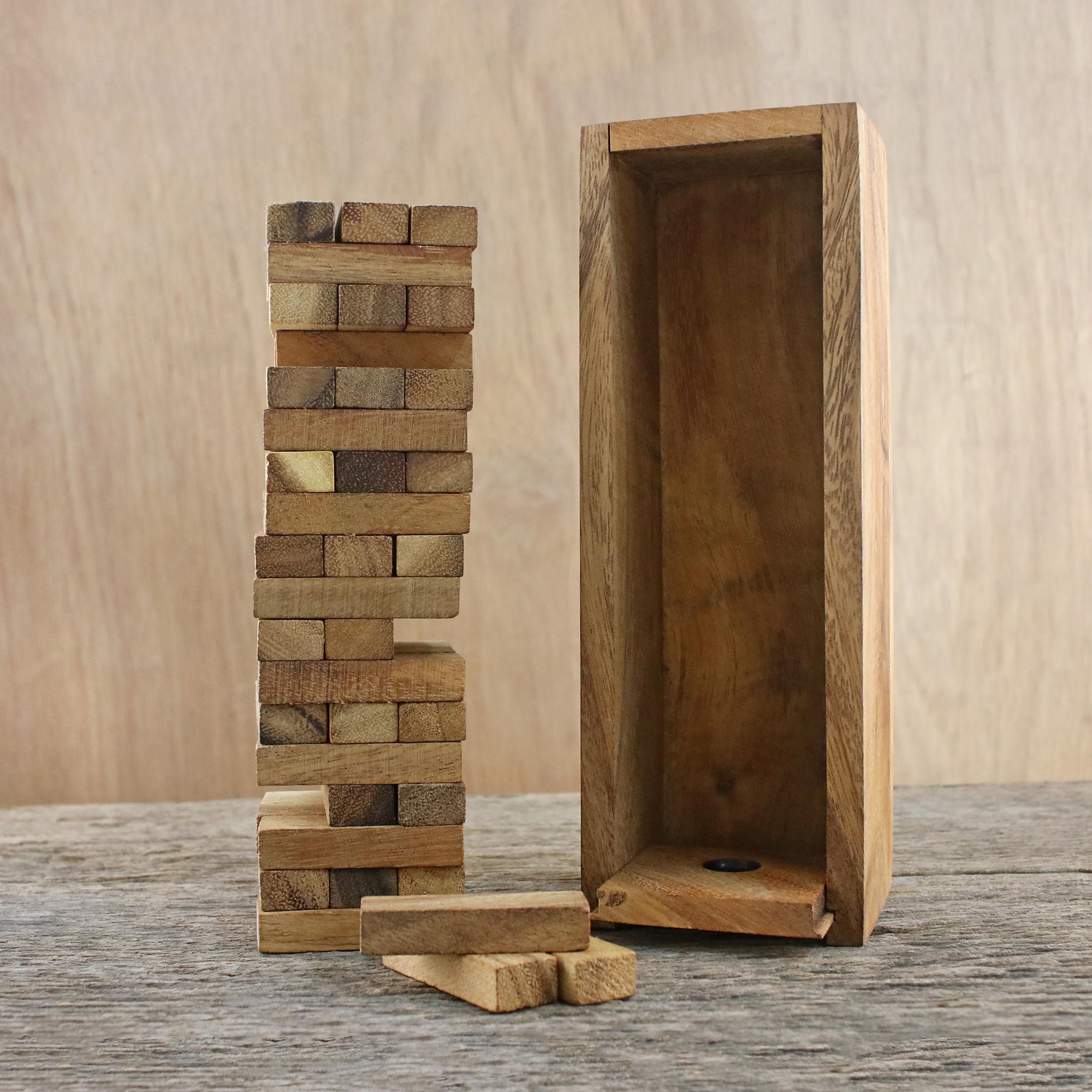 Premium Rain Tree Wood Stacking Tower Game - Ultimate Family Fun