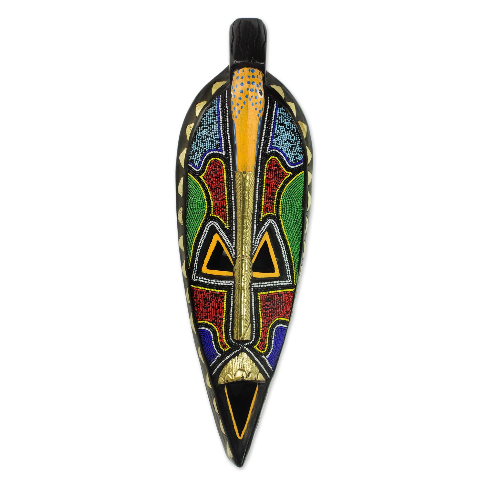 Premium Multicolor Owl Wall Mask - Handcrafted African Artisan Decor