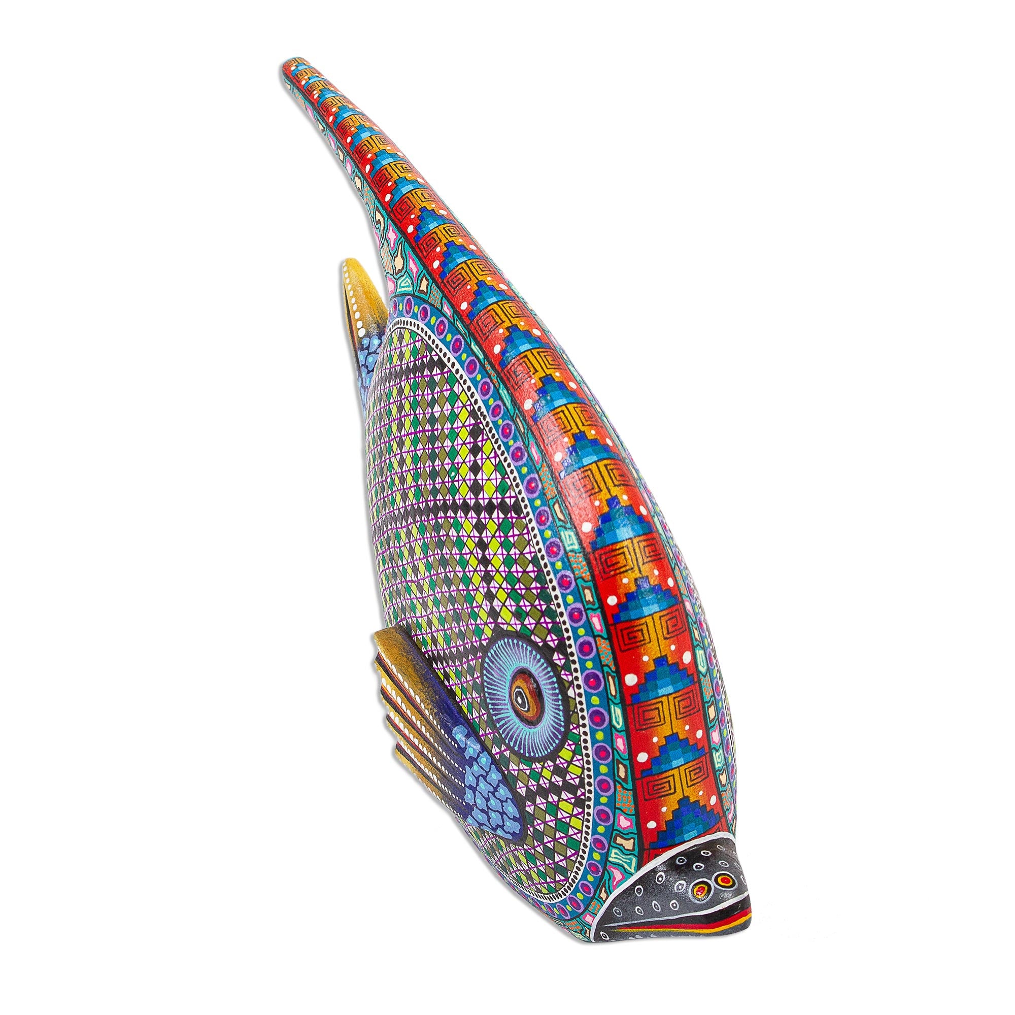 Premium Zapotec Alebrije Fish Sculpture - Handcrafted Mexican Folk Art