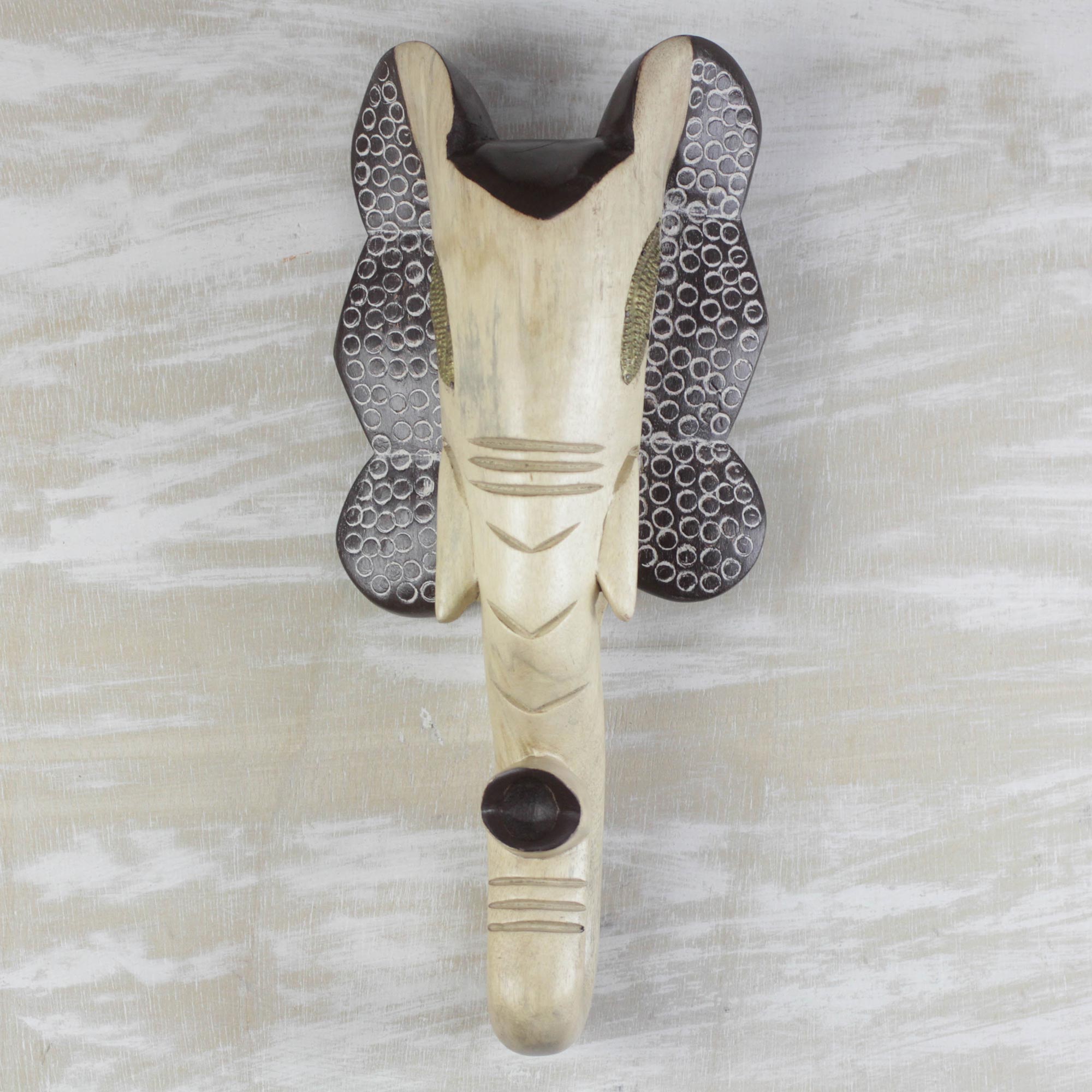 Premium Hand-Carved African Cedar Wood Elephant Wall Mask
