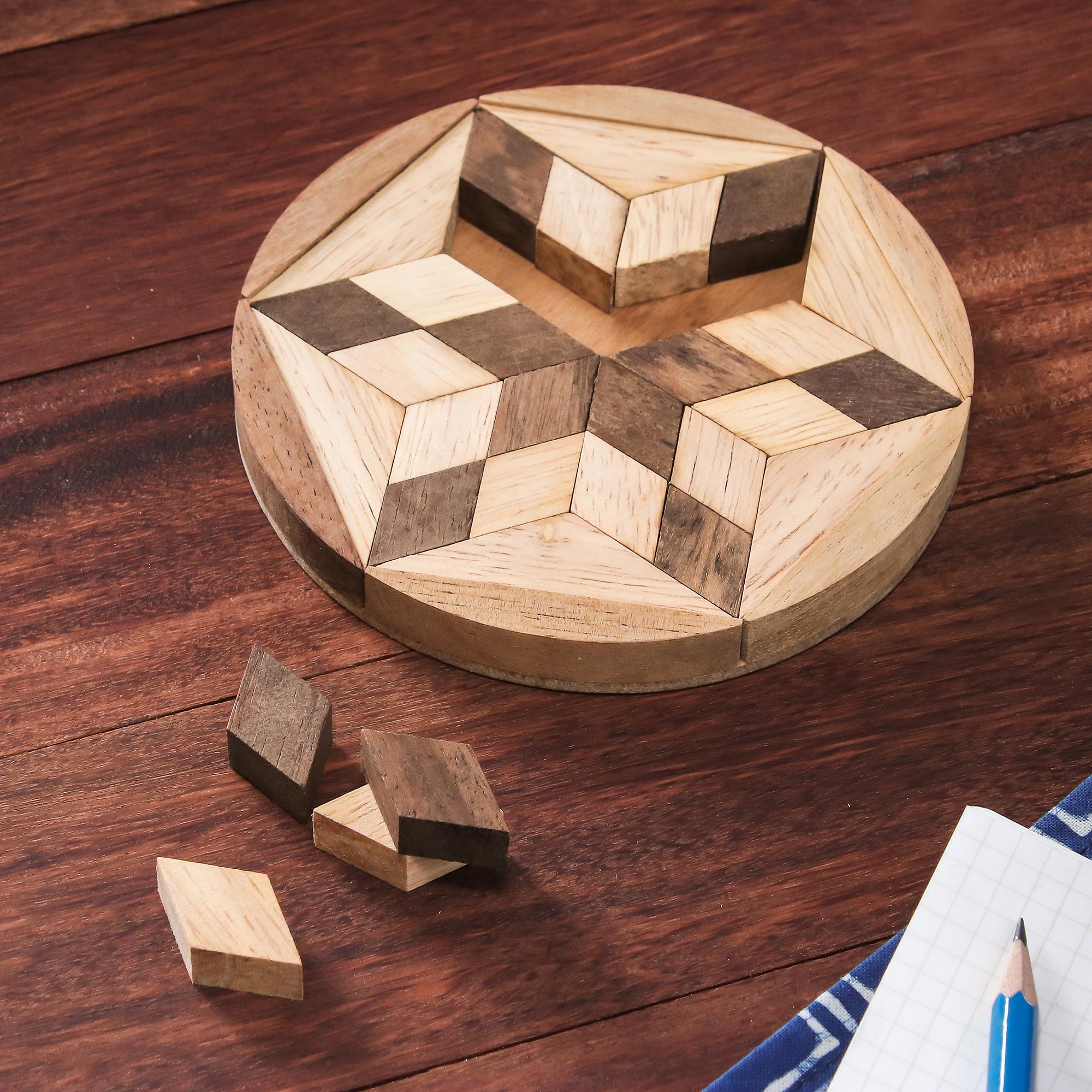 Premium Star of David Wooden Puzzle Game - Ultimate Brain Teaser from Thailand