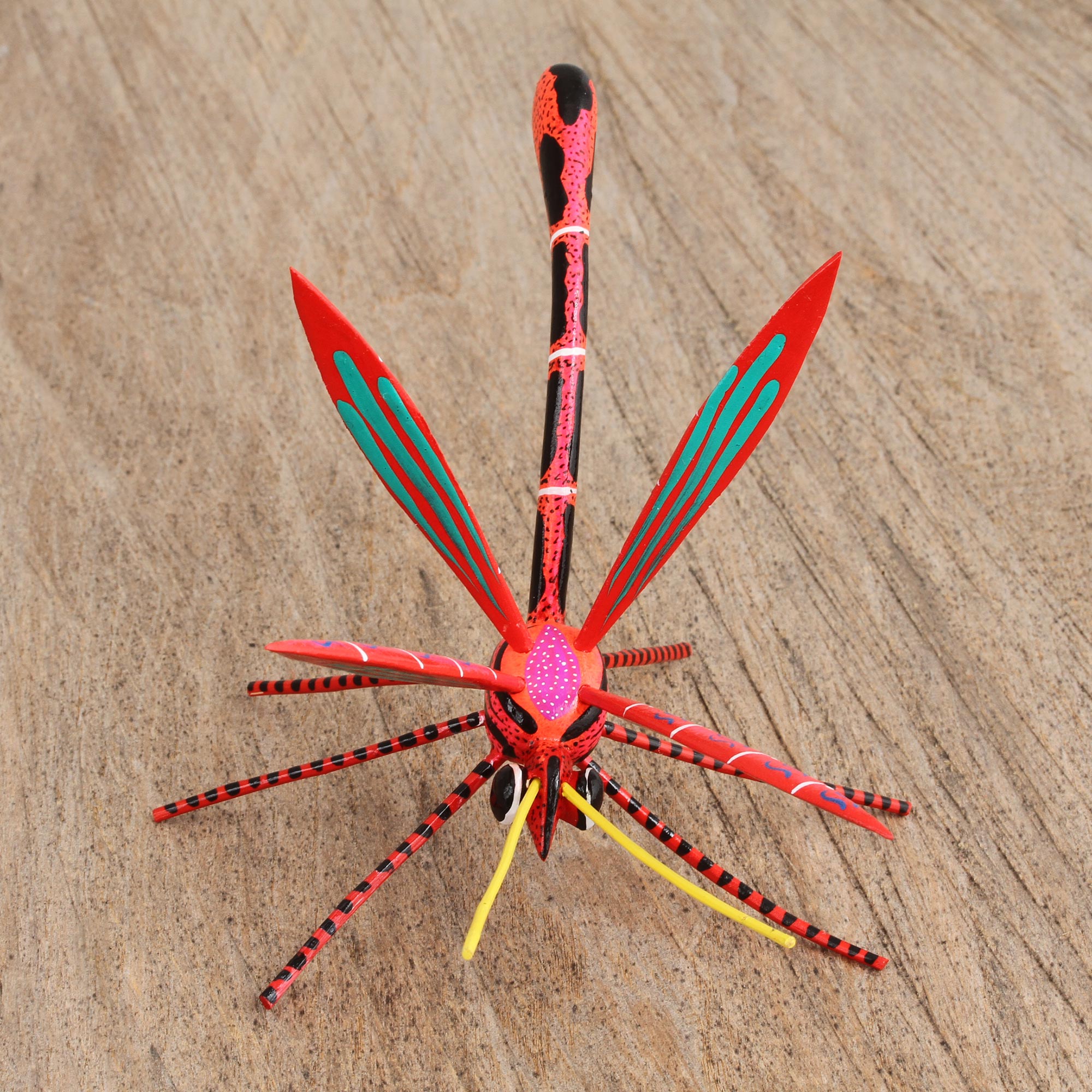 Premium Red Dragonfly Alebrije Handcrafted Figurine from Oaxaca