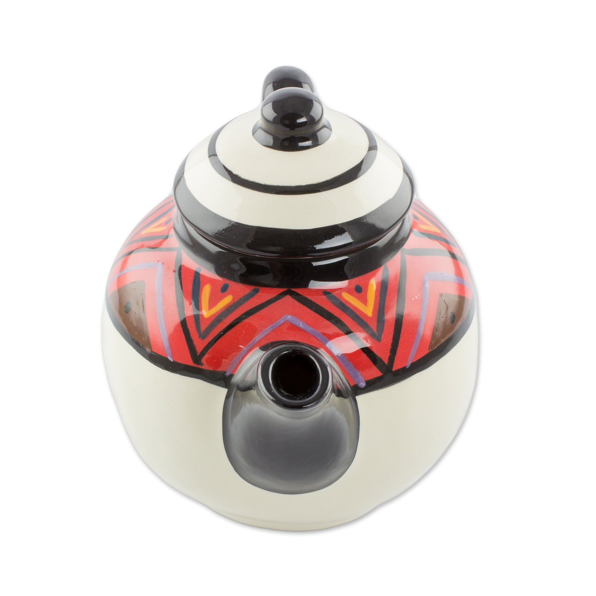 Premium Tazumal Maya Ceramic Teapot - Handcrafted El Salvador Artisan Design