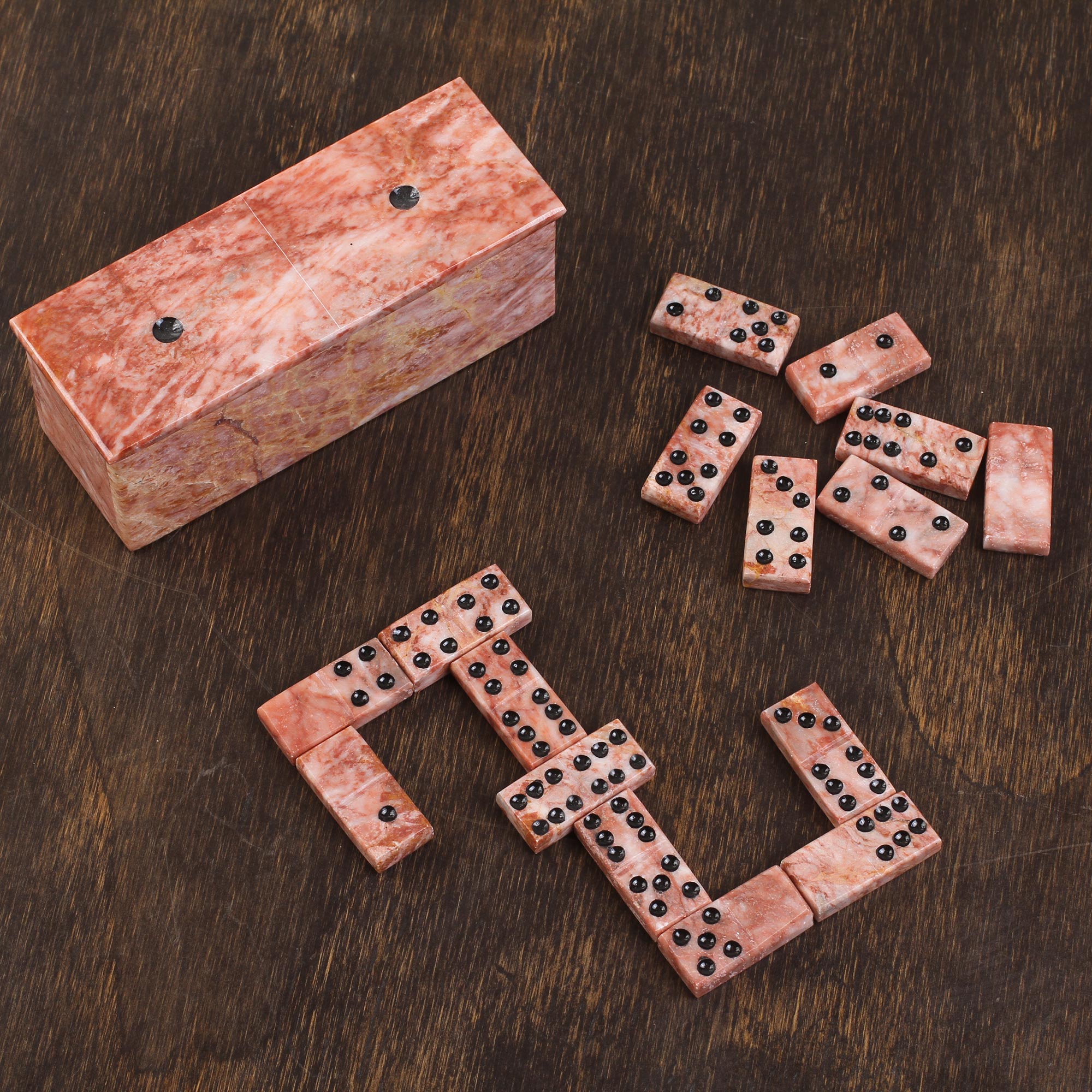 Premium Pink Marble Domino Set - Ultimate Blend of Chance & Skill