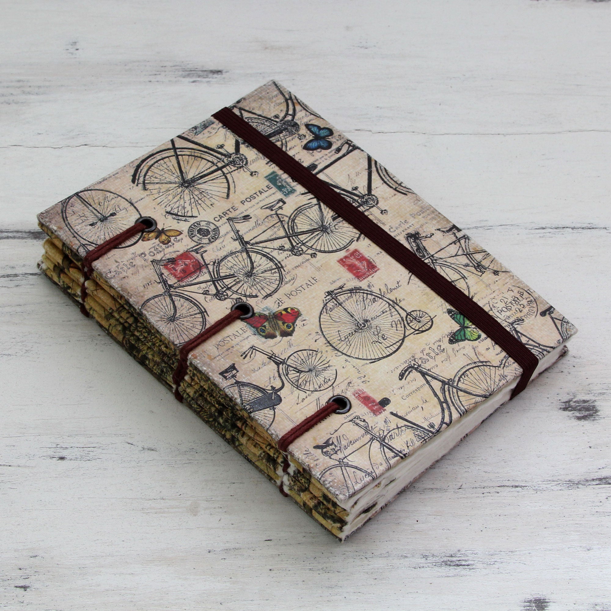Premium Vintage Bike Journeys Handmade Journal - Ultimate Travel Companion