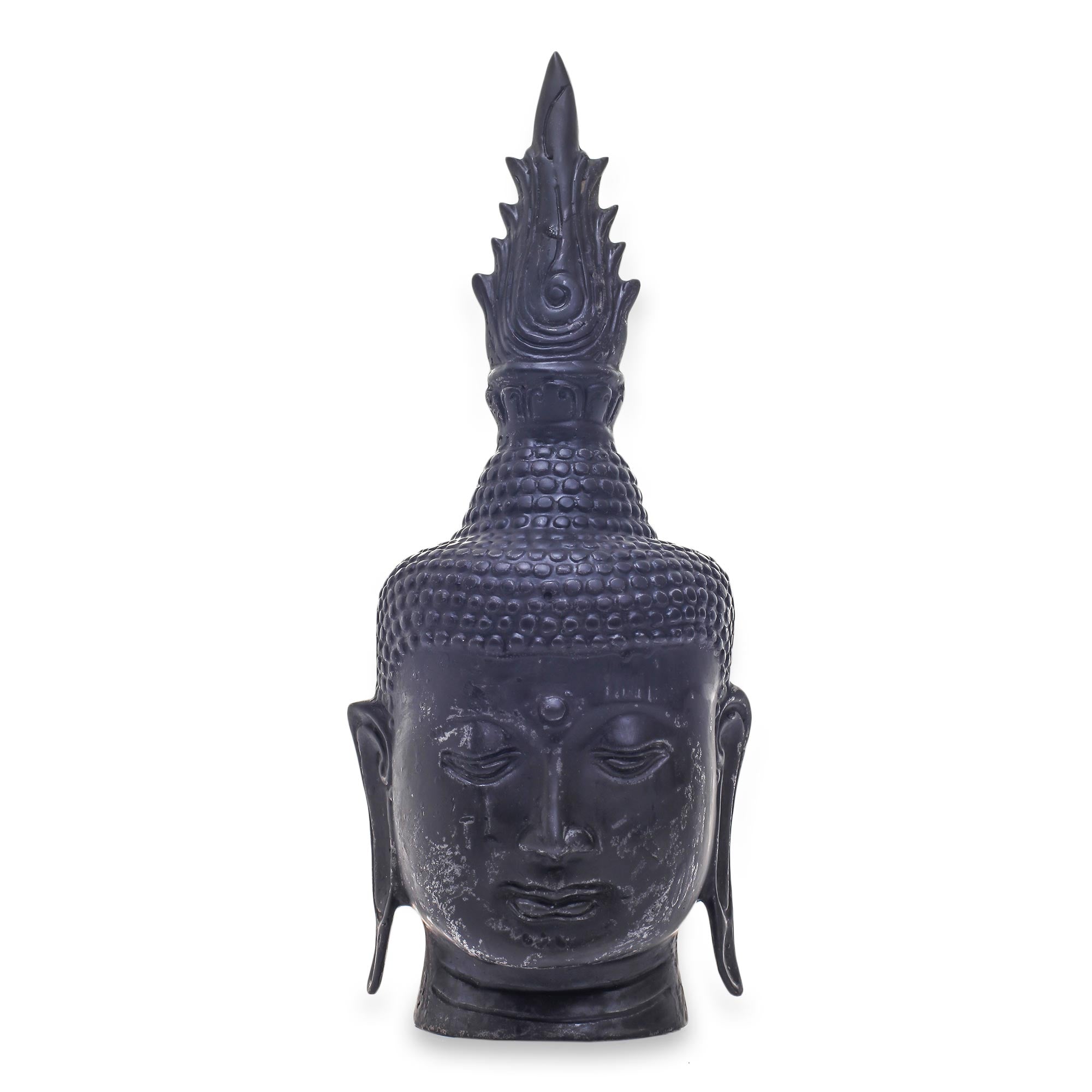 Premium Antiqued Bronze Buddha Head Sculpture – Handcrafted in Bali