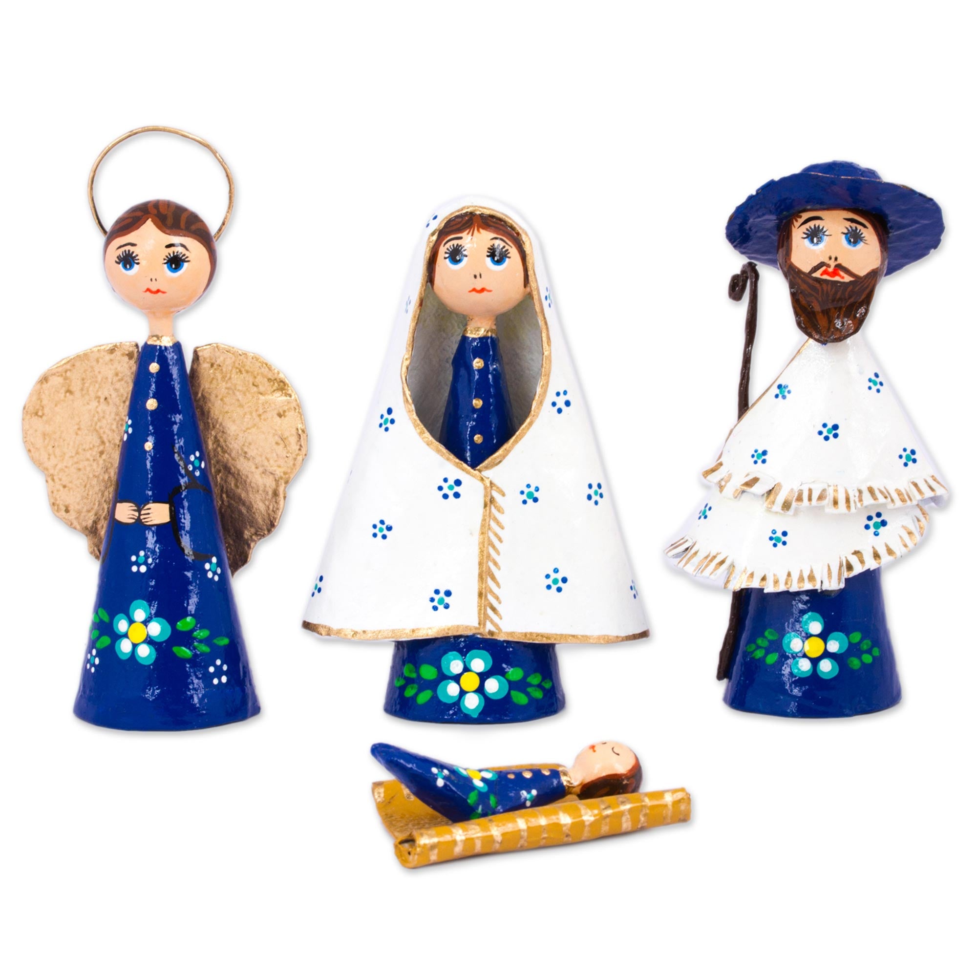 Premium Hand-Painted Nativity Scene – Authentic Mexican Papier Mache Art