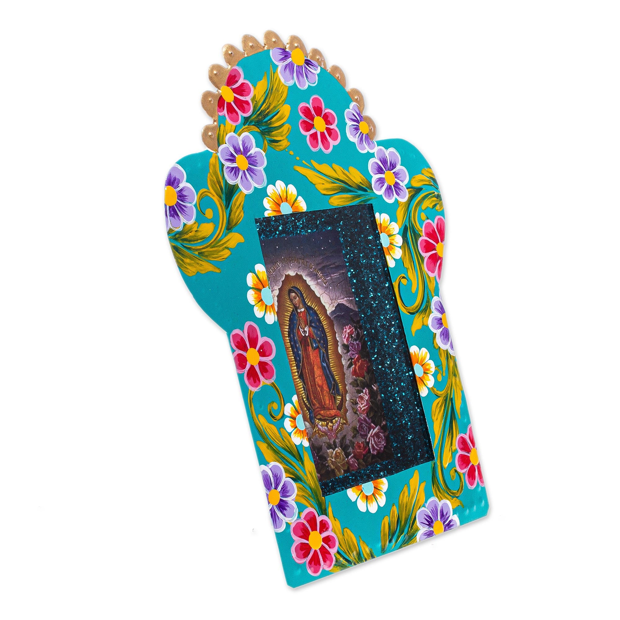 Premium Handcrafted Virgin of Guadalupe Tin Plaque & Photo Frame - Ultimate Wall Decor