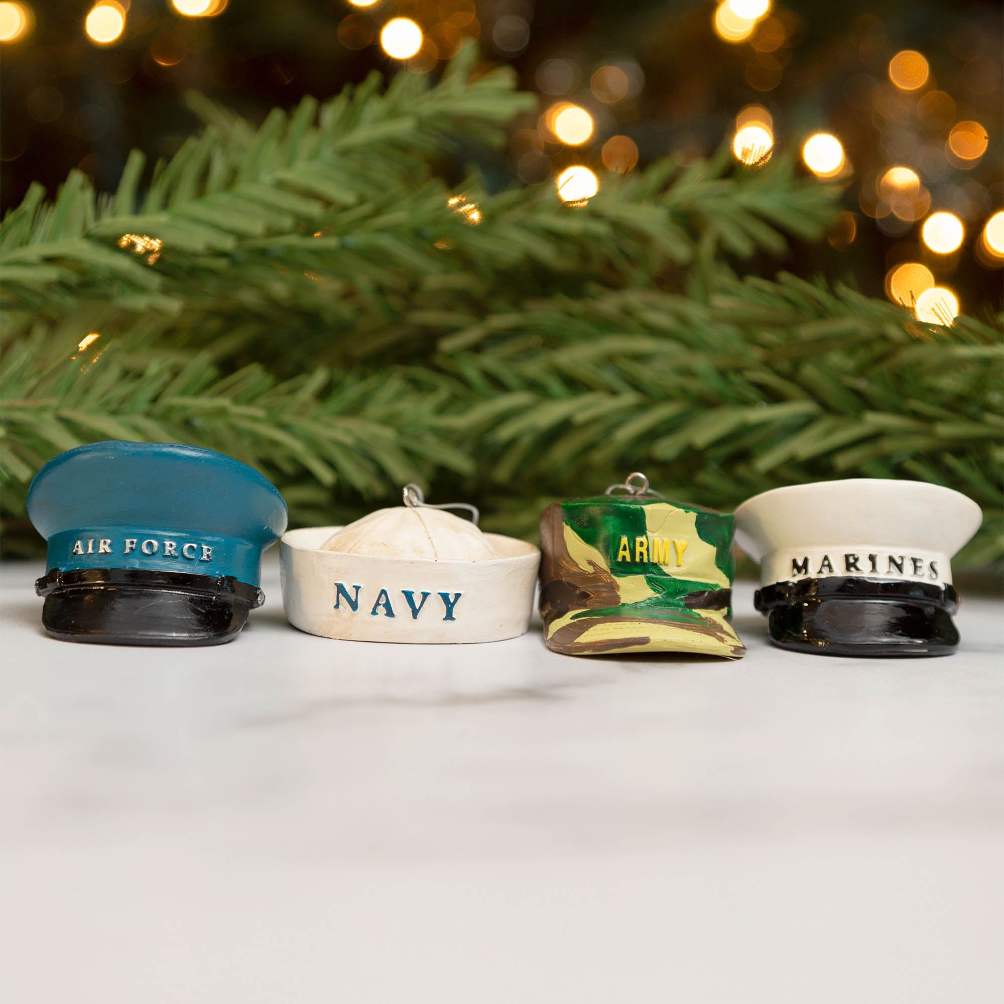 Premium Military Hat Ornament - Honoring Heroes