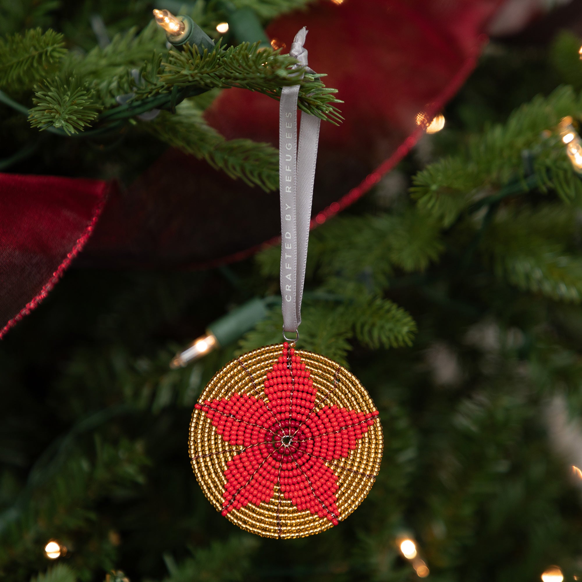 Premium Blossom of Hope Beaded Ornament - Handmade by Refugee Artisans