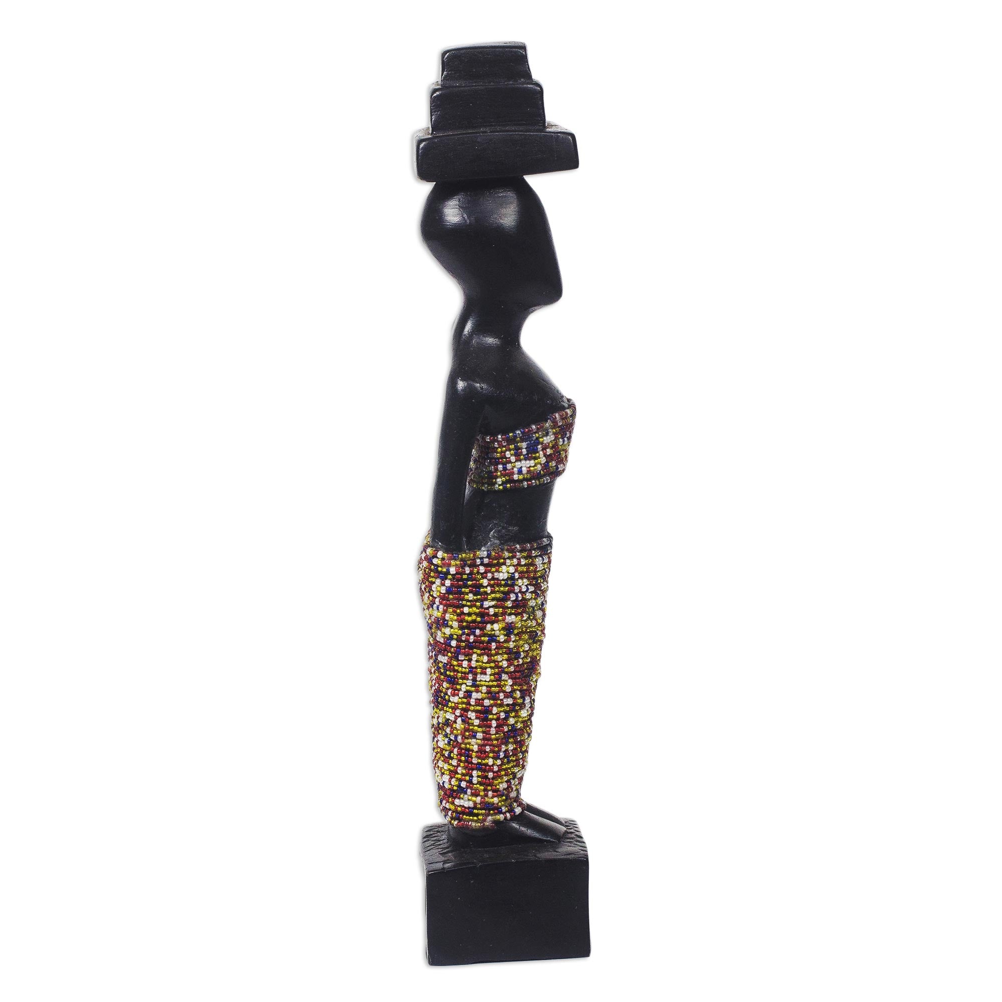 Premium Handcrafted Sese Wood African Statue - Akonobaa Sculpture