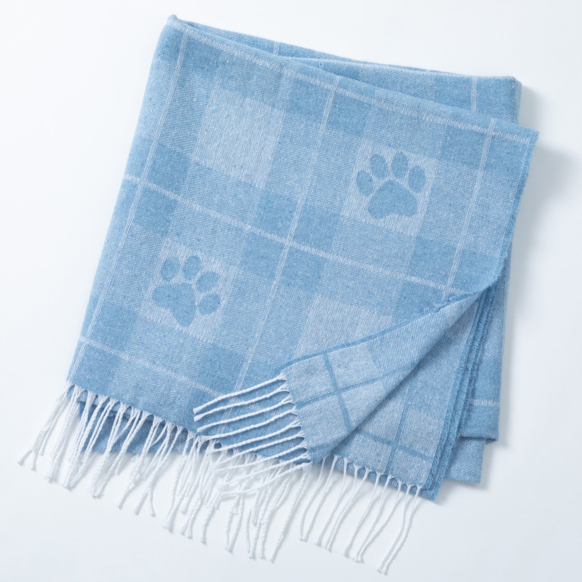 Premium Paw Print Cotton Blend Throw Blanket - Cozy & Stylish 70¡± x 56¡±