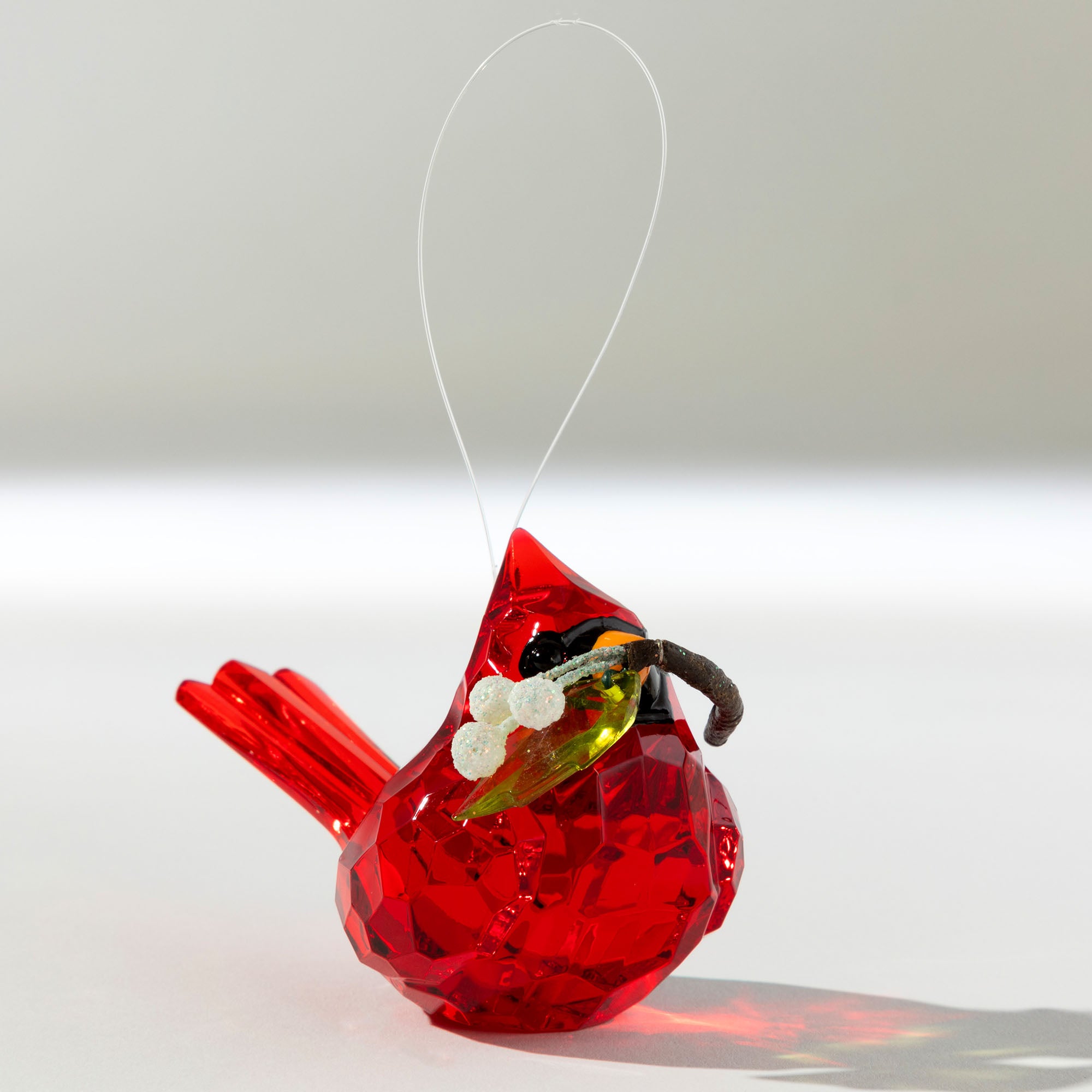 Premium Holiday Sparkle: Sweet Birds & Mistletoe Ornament Set