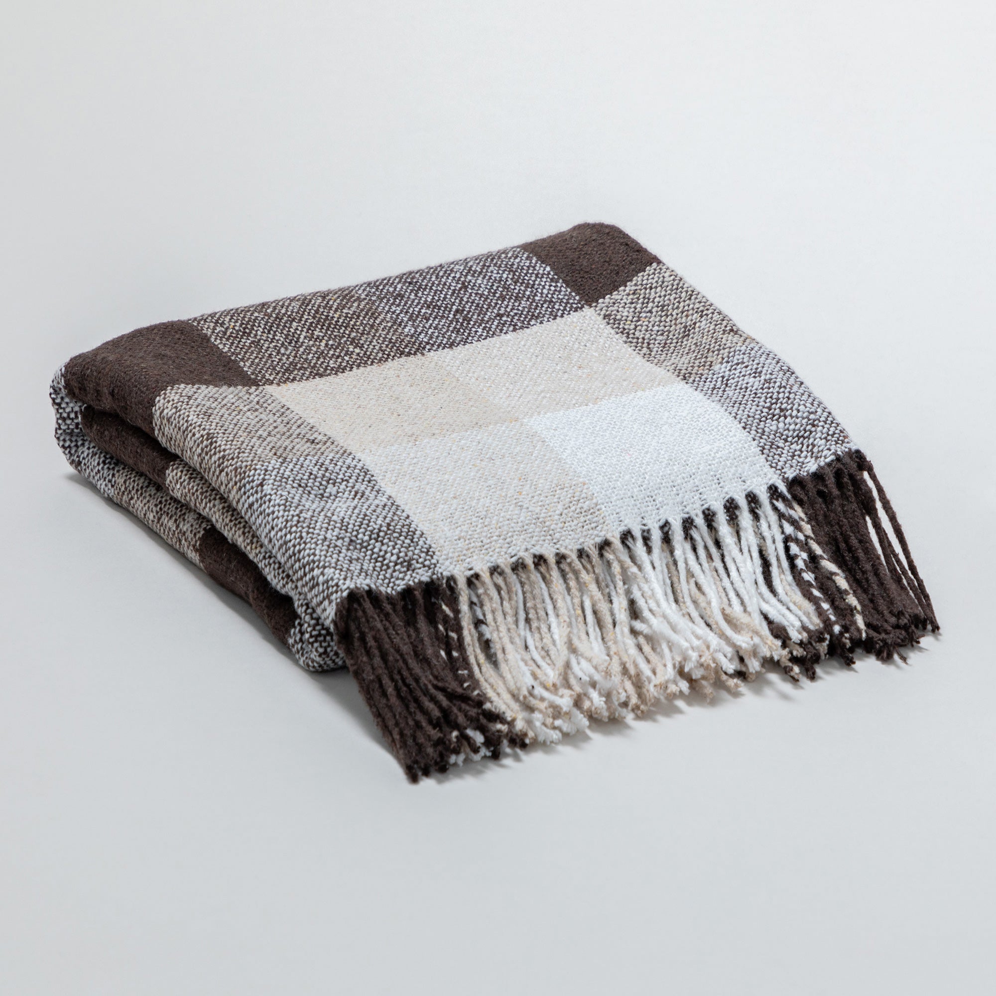 Premium Ukrainian Wool-Blend Fringed Throw Blanket - Ultimate Comfort & Warmth