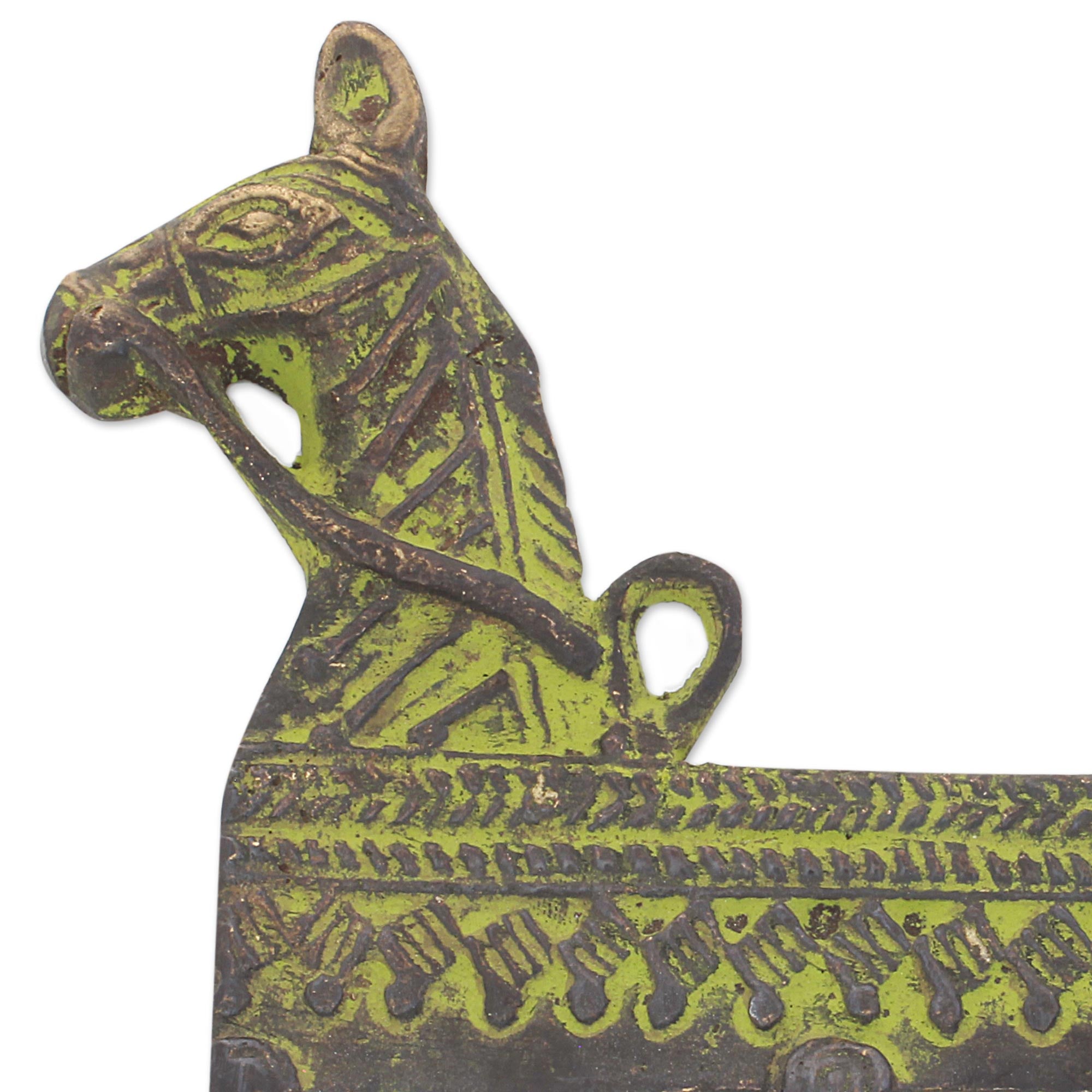 Premium Antique Brass Horse Coat Rack – Handcrafted Wall Hook Organizer from India
