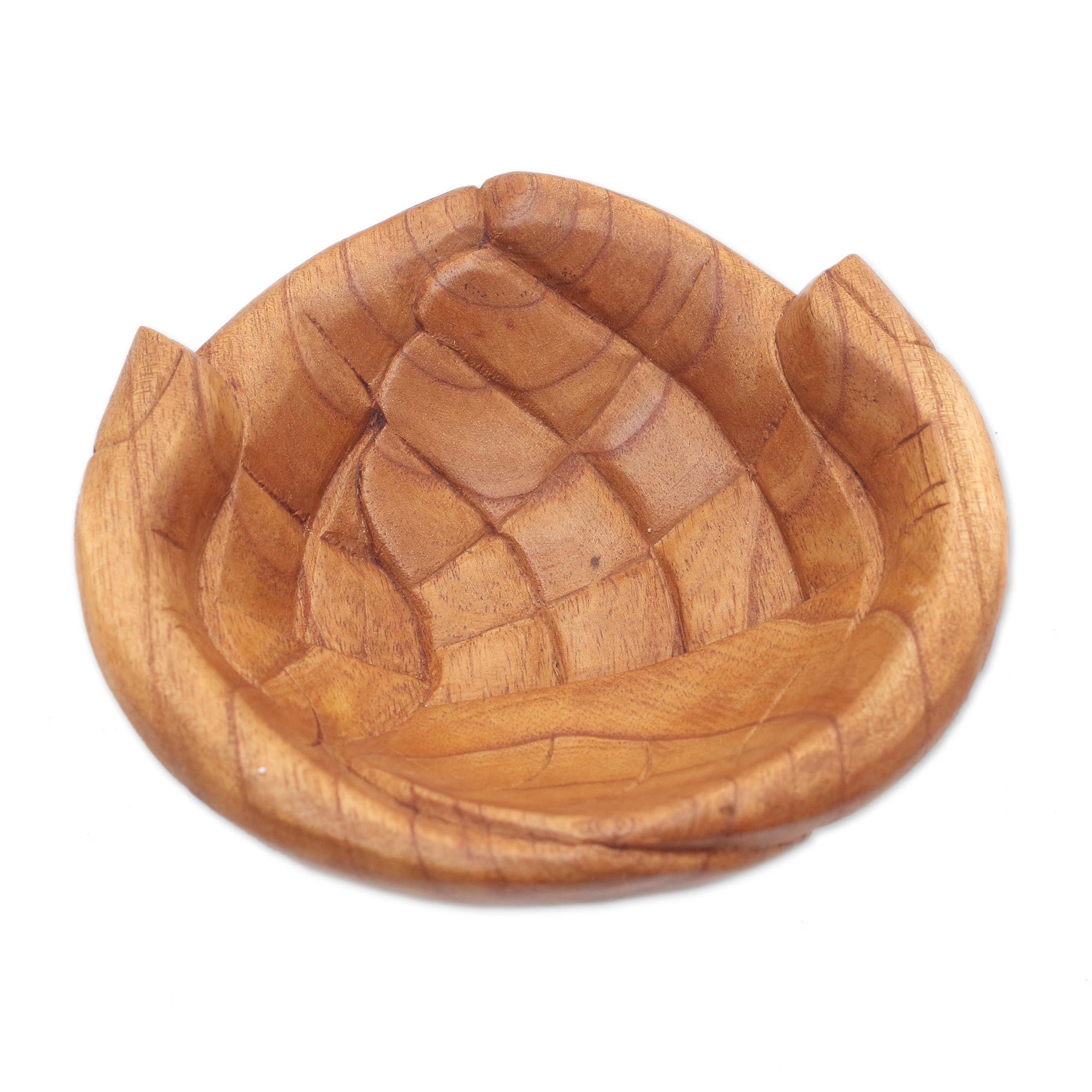 Premium Hand-Carved Suar Wood Catchall - Welcoming Hands Design