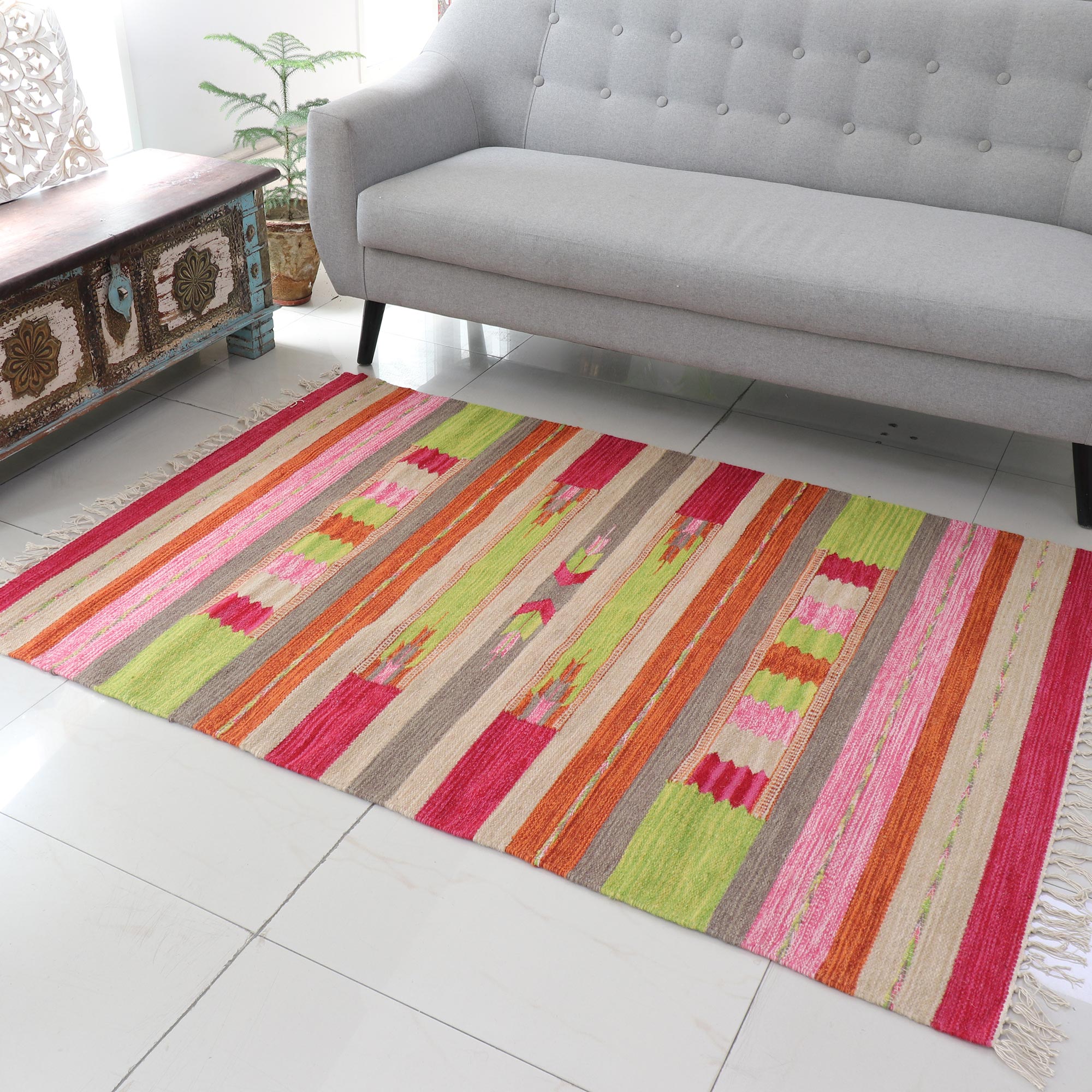 Premium Cheerful Energy Handwoven Wool Rug