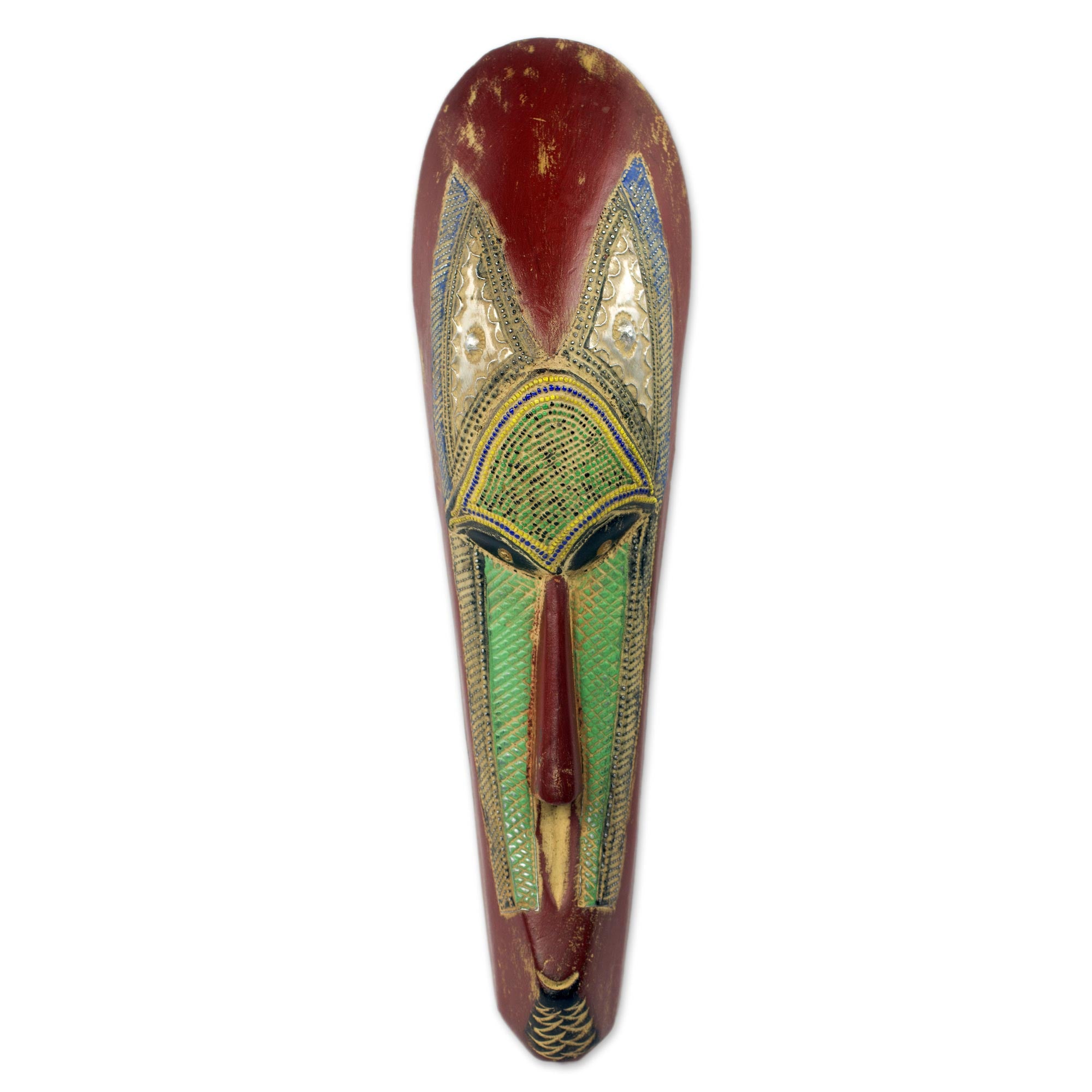 Premium Hand-Carved West African Wood Wall Mask - Authentic Ghanaian Art