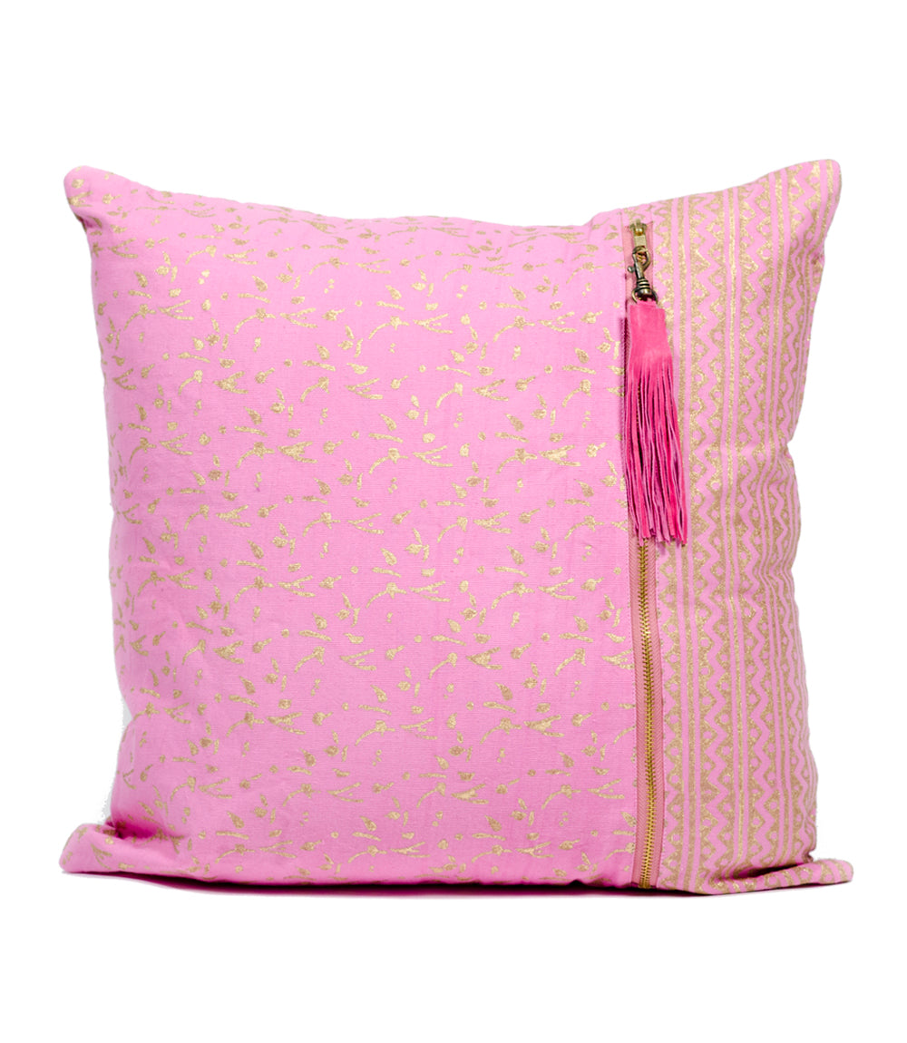 Premium Long Metallic Block Print Pillow - Ultimate Boho Chic Decor