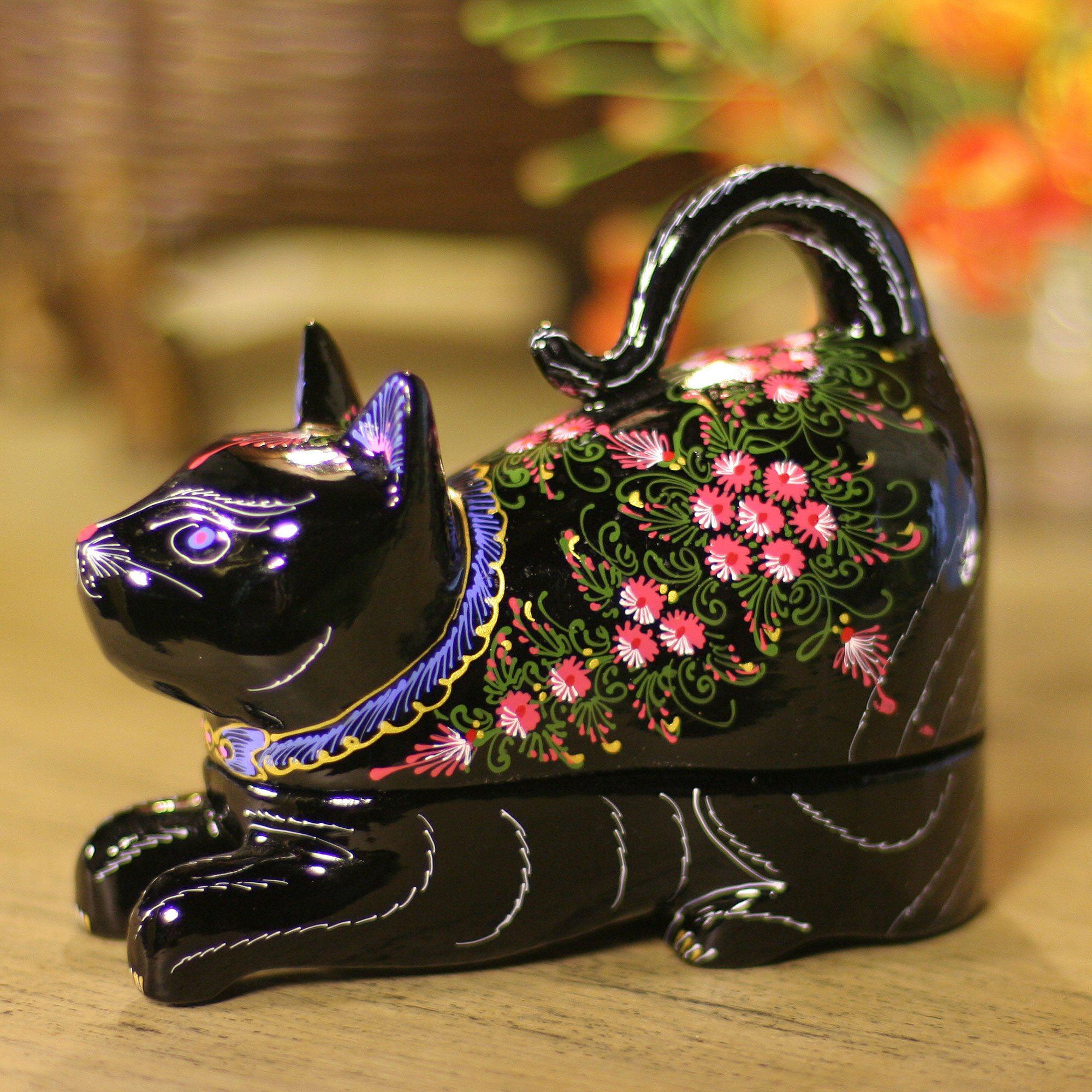 Premium Handcrafted Mango Wood Cat Box - Si-Sawat Happiness Design